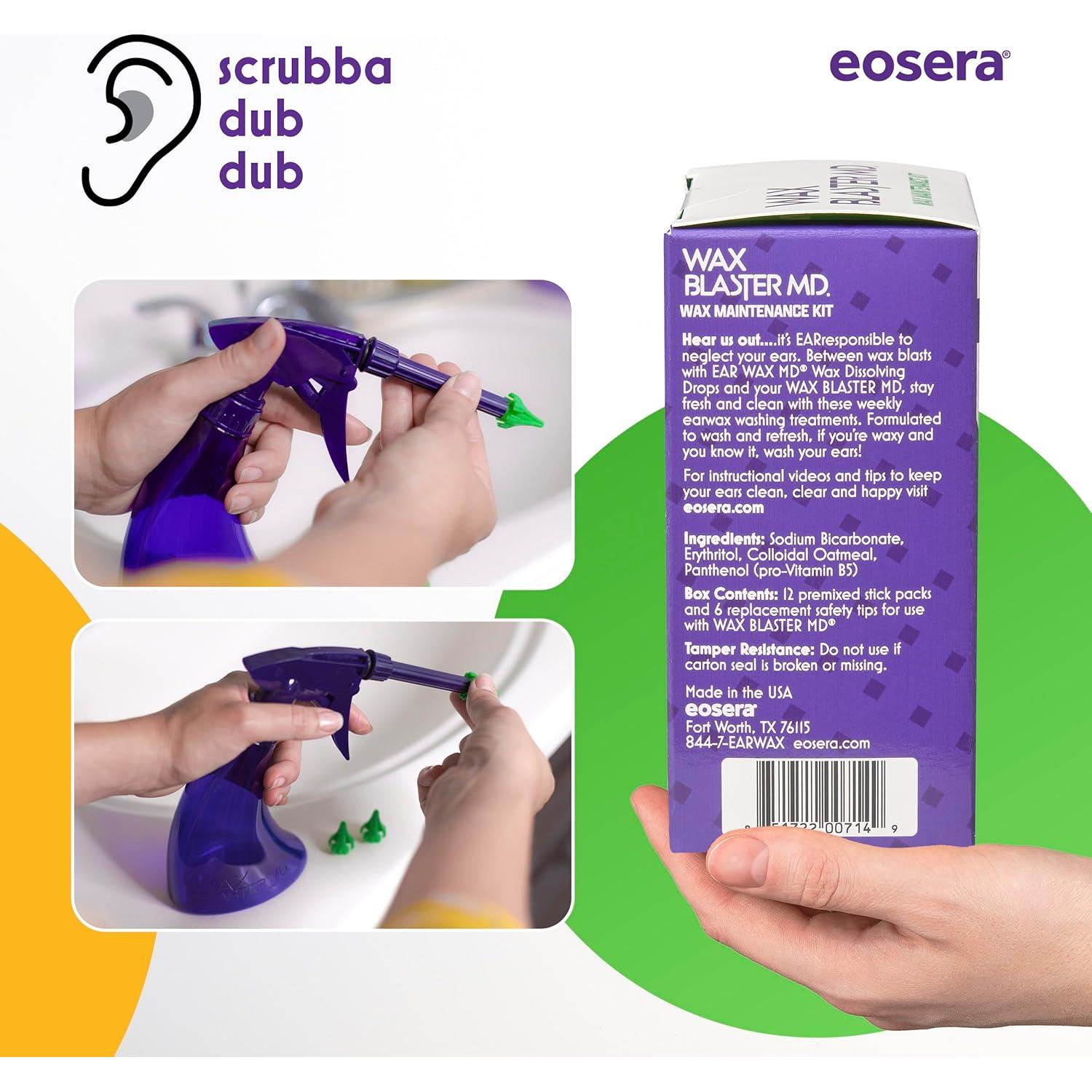 Paquete de Recarga Eosera Wax Blaster MD - 12 Paquetes Ear Clean