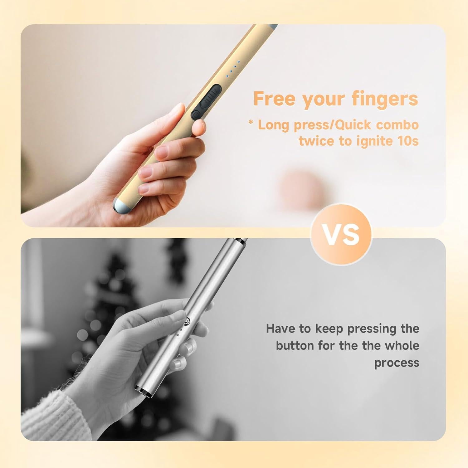 Encendedor Eléctrico PALTECE Oro Champán Recargable USB-C