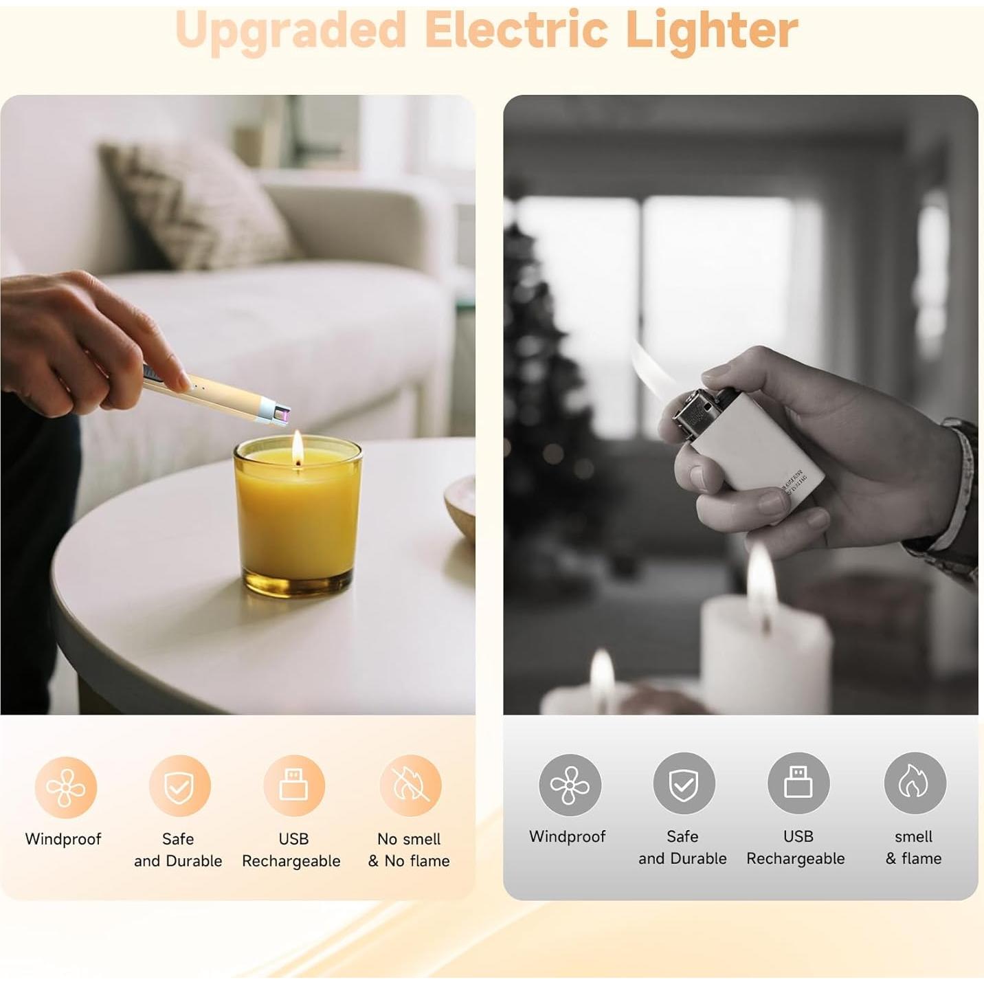 Encendedor Eléctrico PALTECE Oro Champán Recargable USB-C