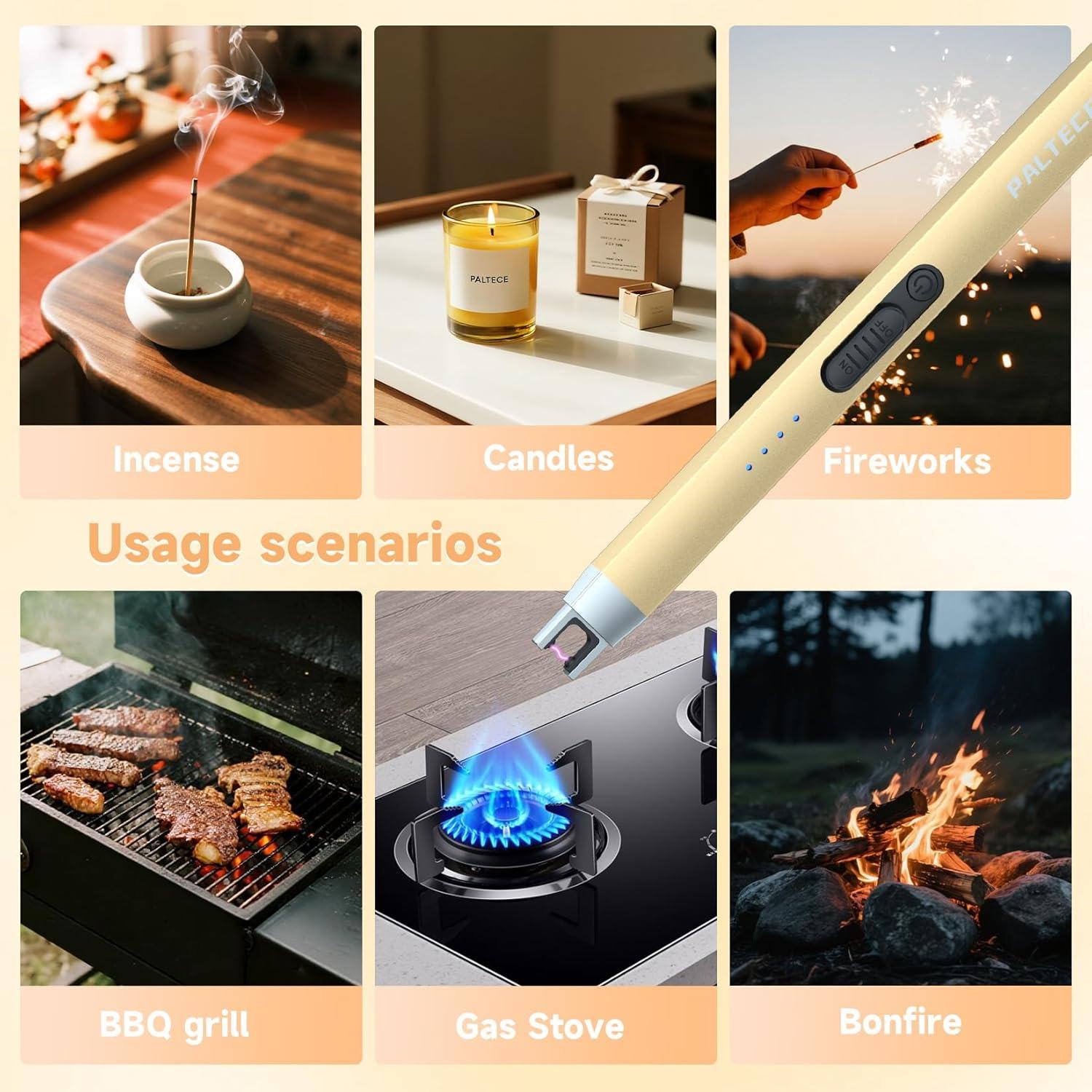 Encendedor Eléctrico PALTECE Oro Champán Recargable USB-C