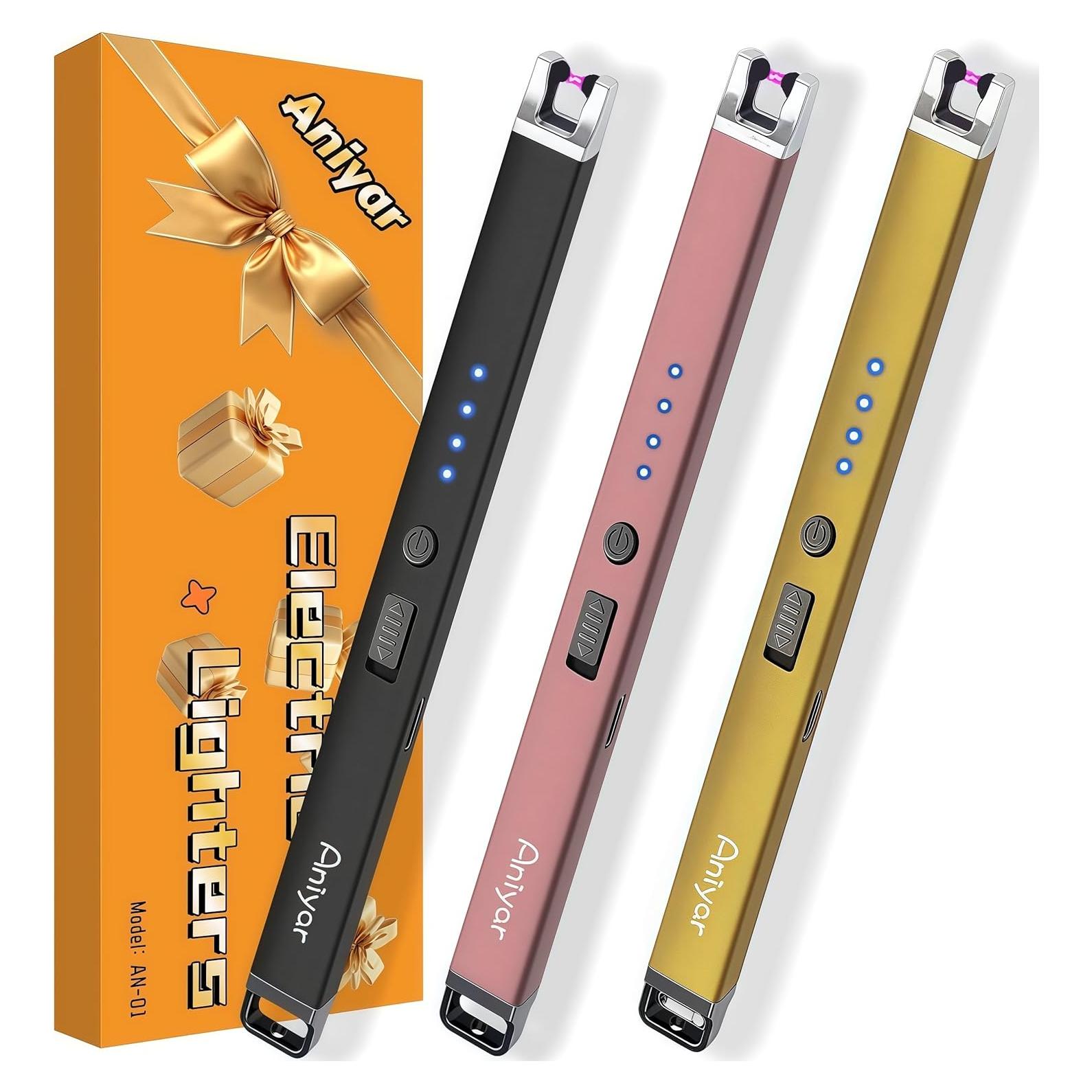 Paquete de 3 Encendedores Eléctricos Recargables Aniyar