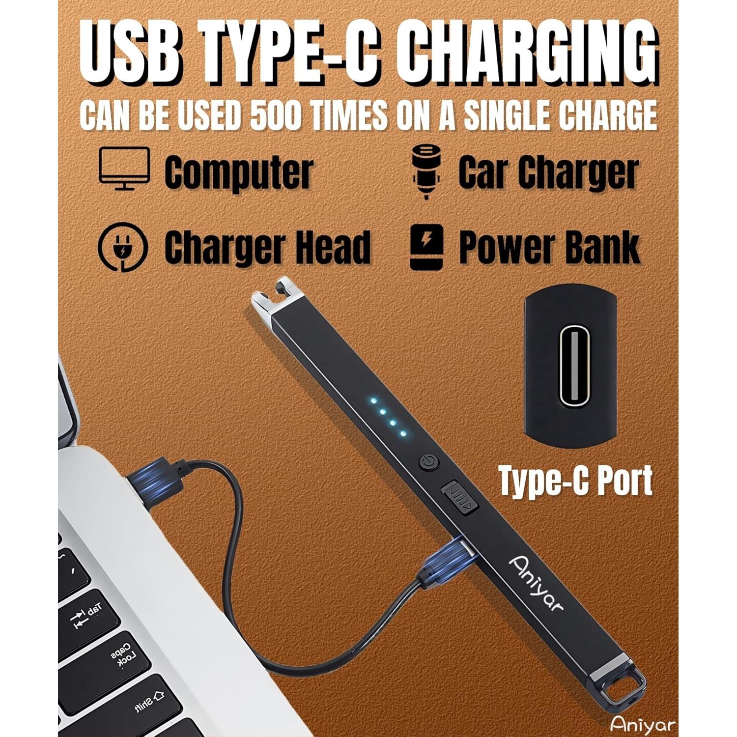 Paquete de 3 Encendedores Eléctricos Recargables Aniyar
