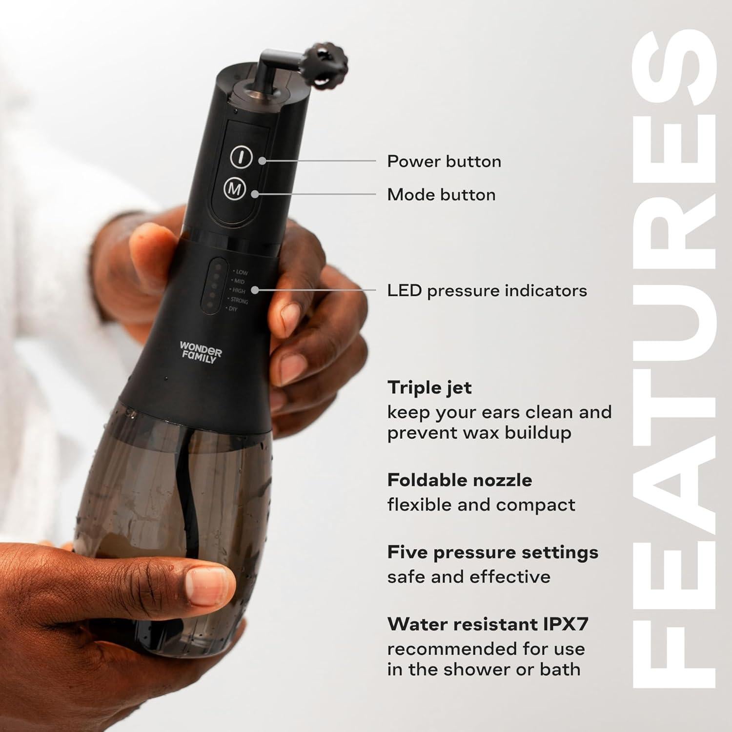 Limpiador de Oídos Eléctrico Wonder Family - 5 Modos, Kit Completo