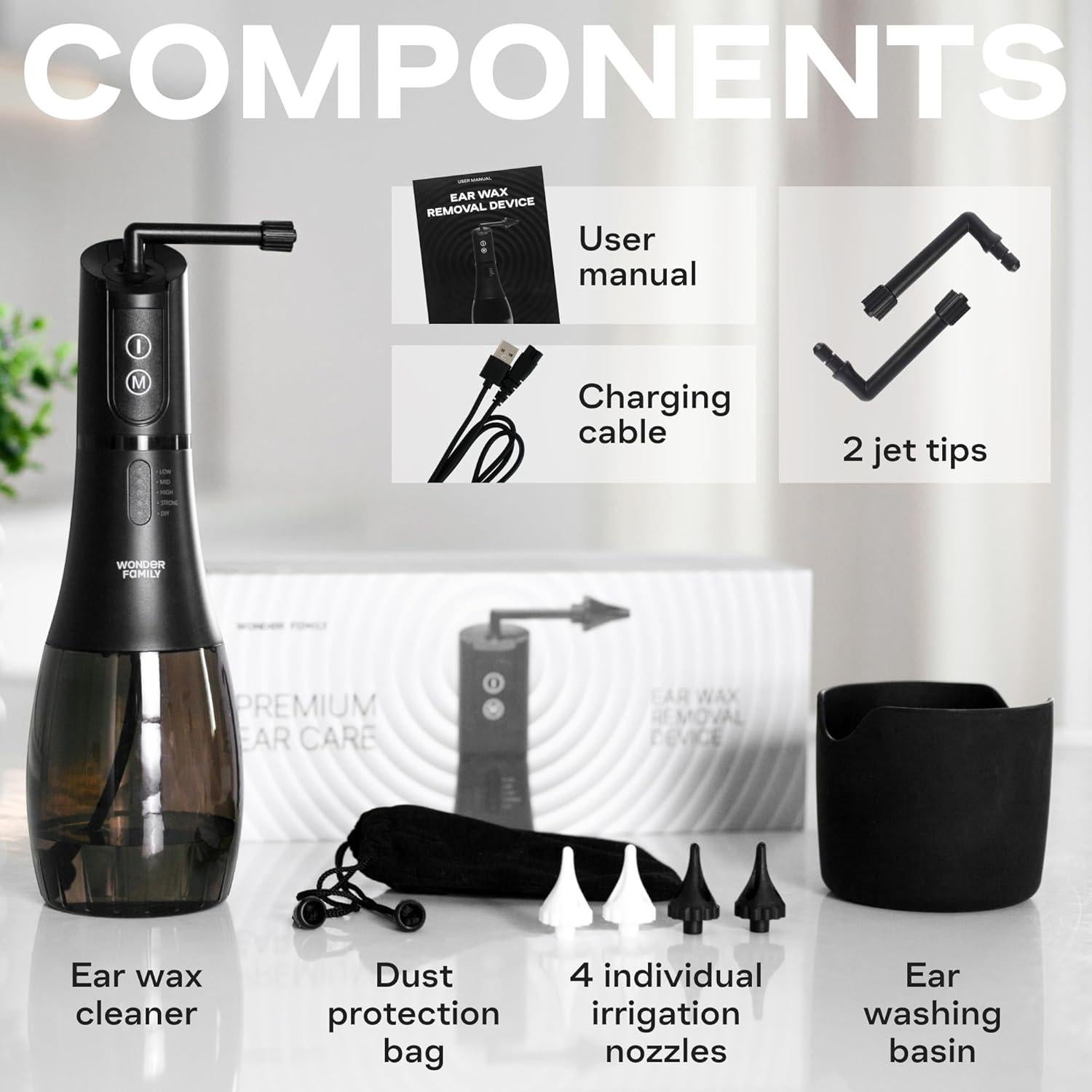 Limpiador de Oídos Eléctrico Wonder Family - 5 Modos, Kit Completo