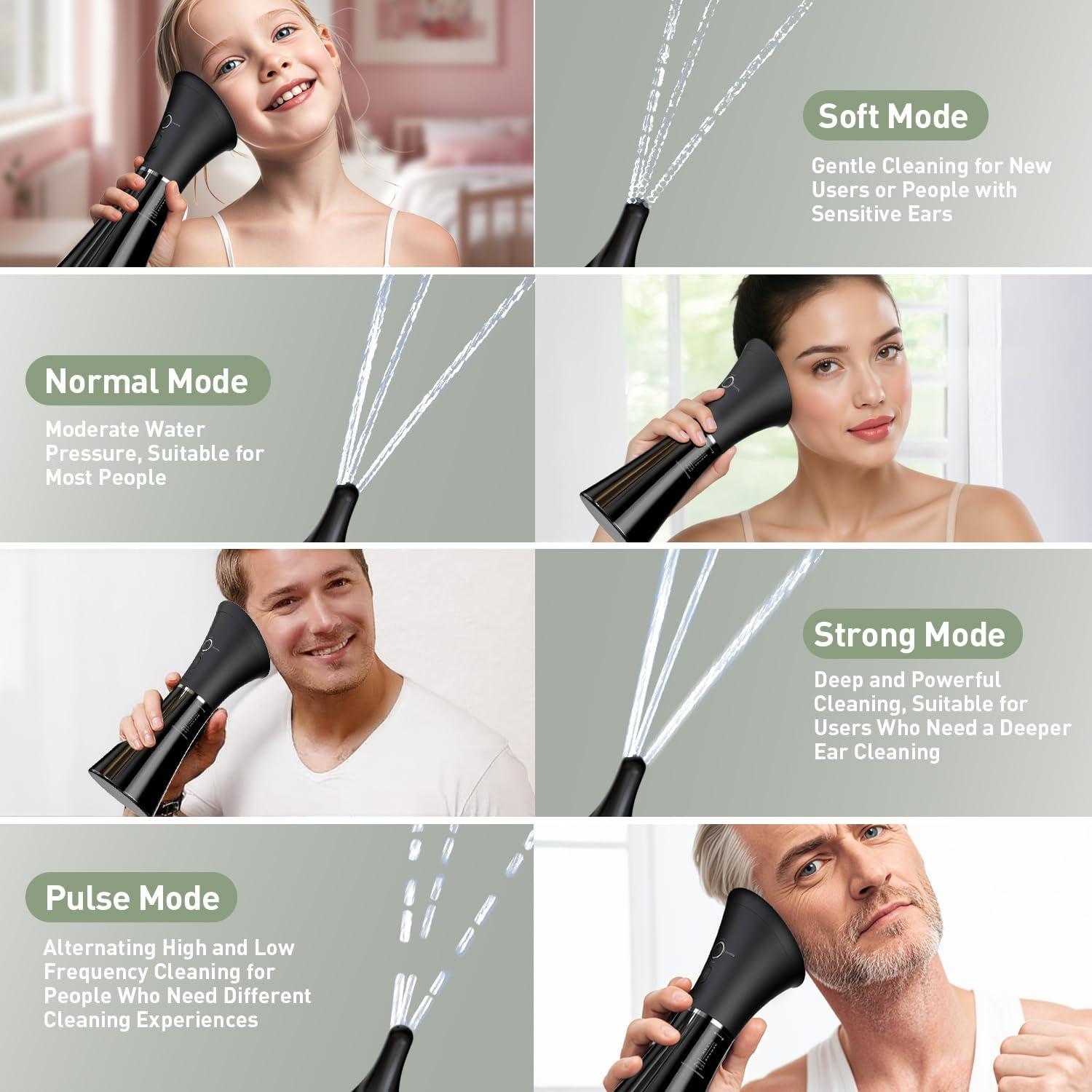 Limpiador de Oído Eléctrico FlaoAito IPX7 con 4 Modos y 6 Puntas