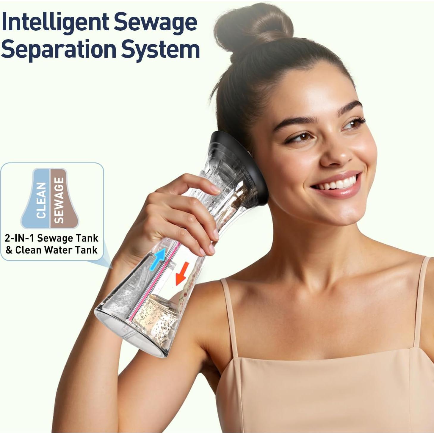 Limpiador de Oído Eléctrico FlaoAito IPX7 con 4 Modos y 6 Puntas