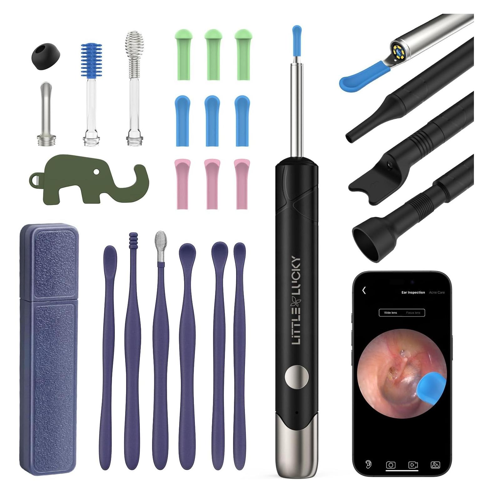 Limpiador de Cera de Oído Littlelucky 1080P con 6 Luces LED