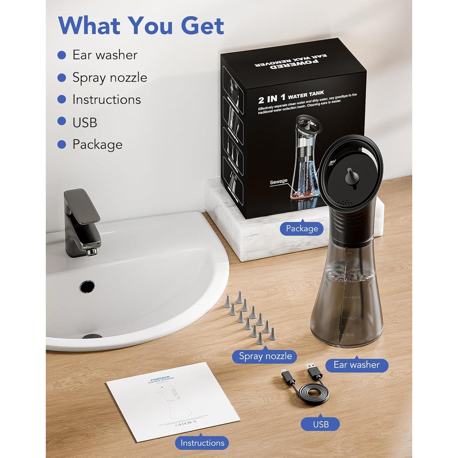 Limpiador de Oídos Eléctrico Yakbio E80 con Pantalla LED