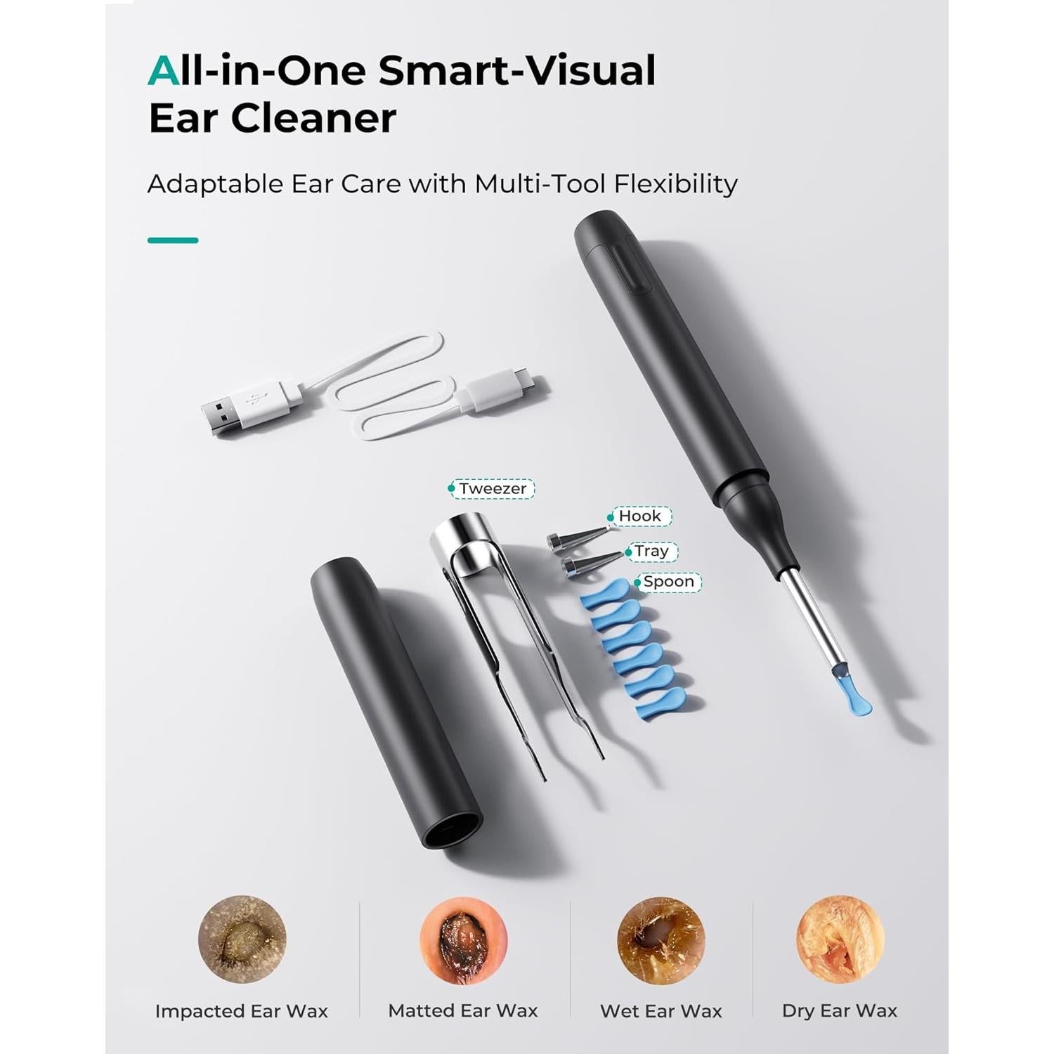 Otoscopio Inalámbrico Jieshi P3-Q2OY-9043 10MP HD con Luz