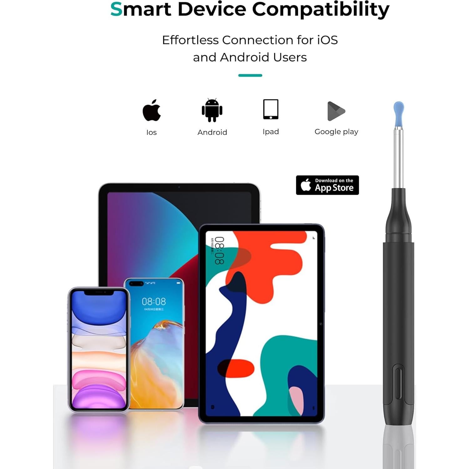 Otoscopio Inalámbrico Jieshi P3-Q2OY-9043 10MP HD con Luz