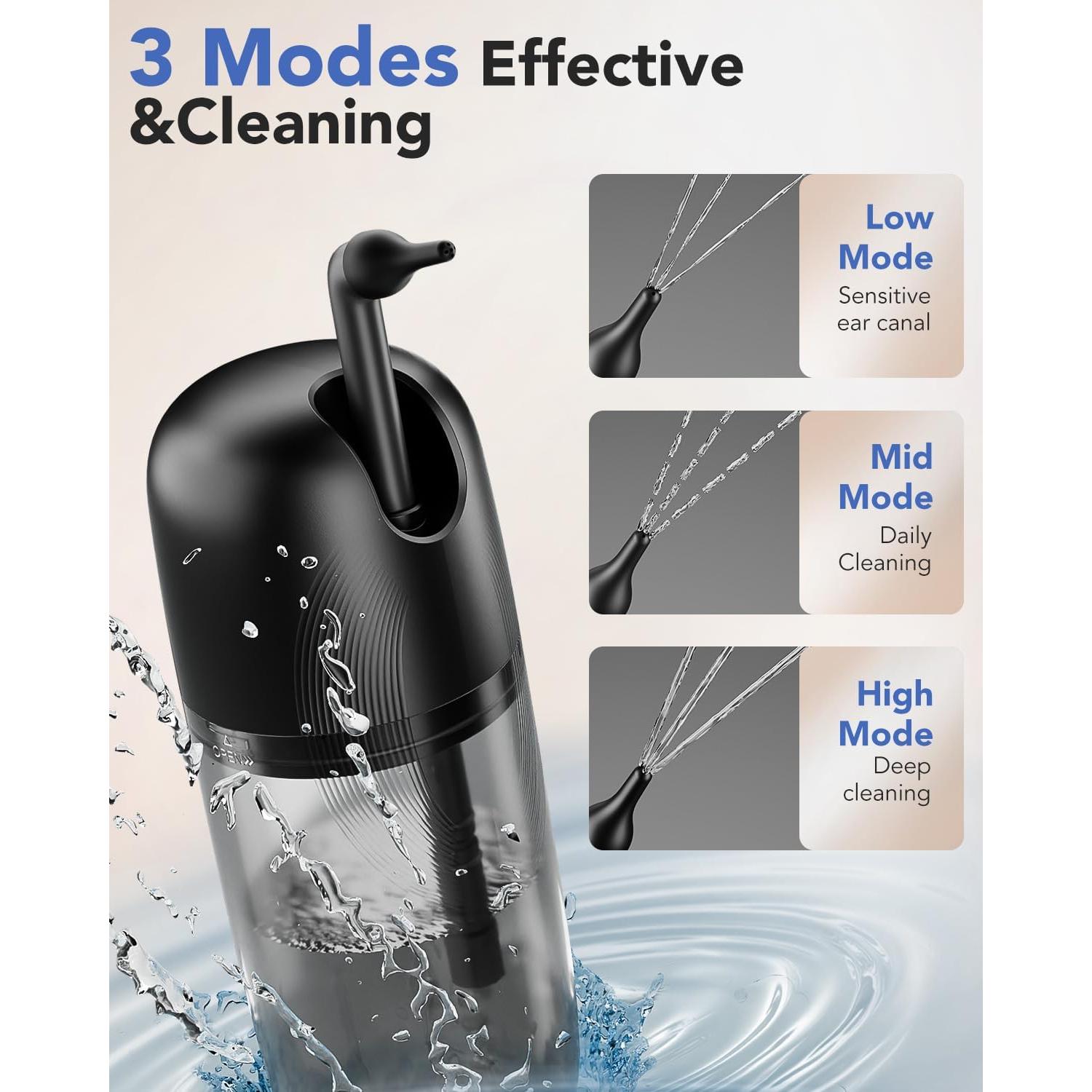 Limpiador de Oídos Eléctrico Yakbio con 3 Modos y 12 Puntas