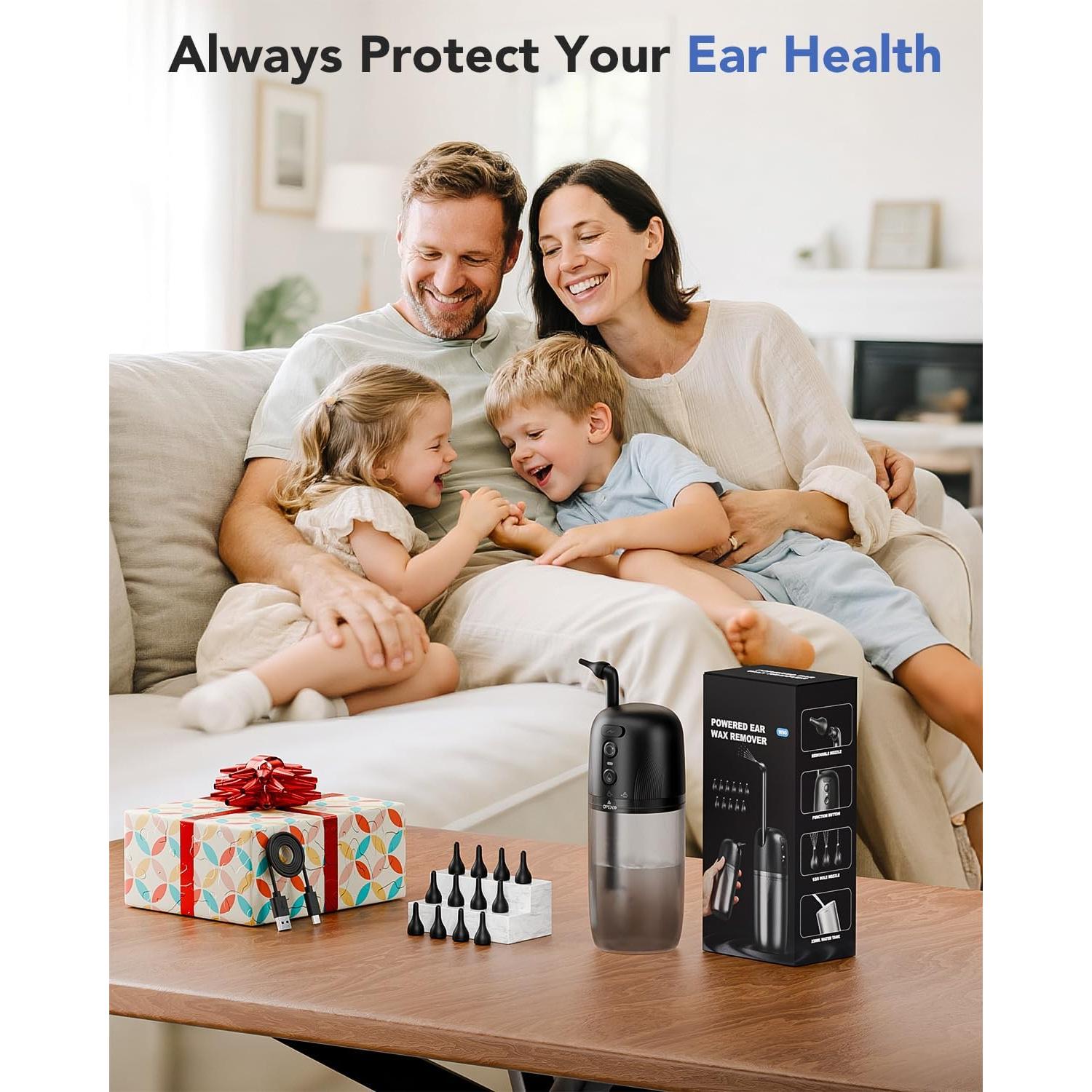 Limpiador de Oídos Eléctrico Yakbio con 3 Modos y 12 Puntas