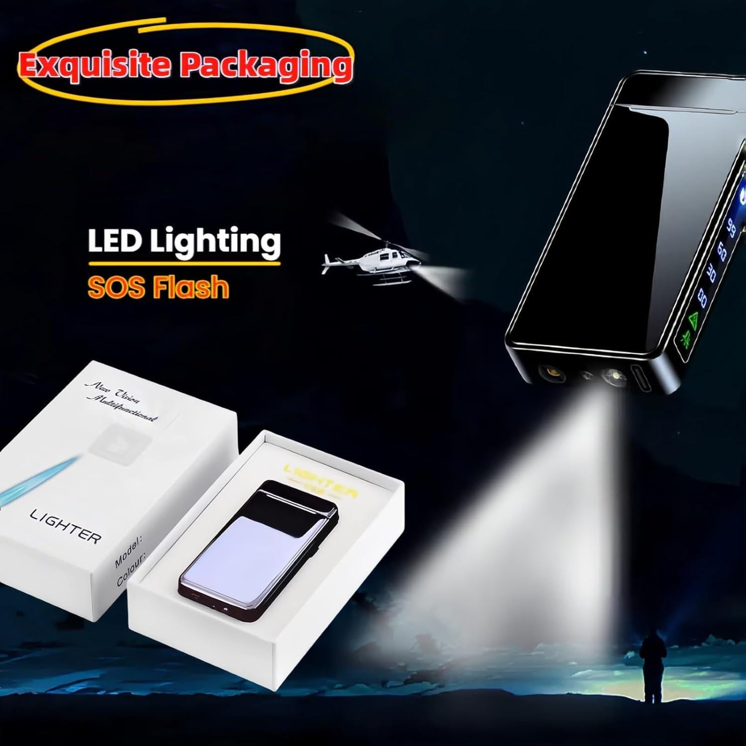 Encendedor de Butano NINSI Hielo Azul 3 en 1 Recargable USB