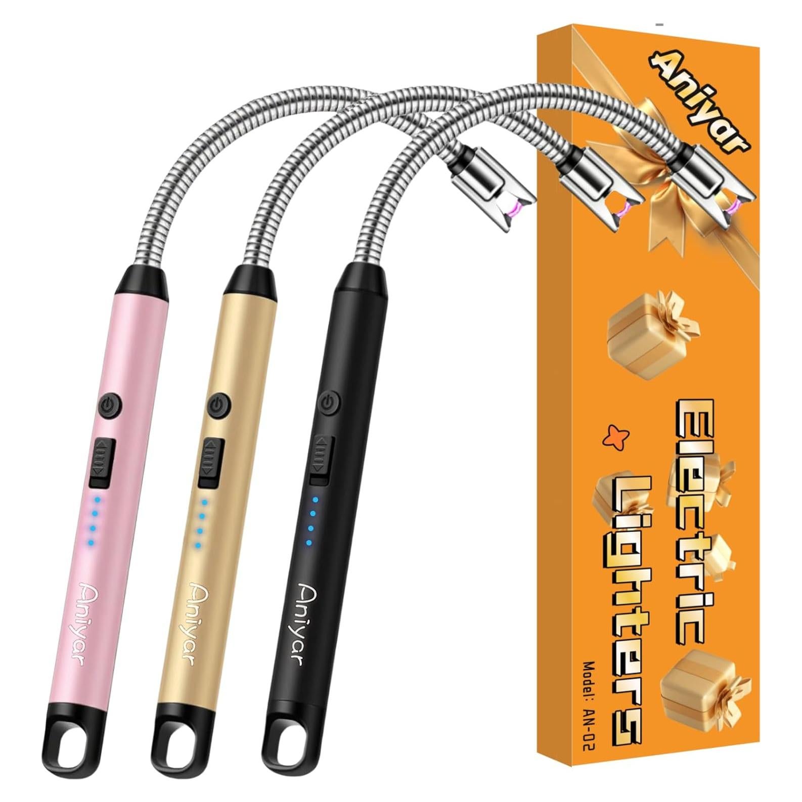 Paquete de 3 Encendedores Eléctricos Recargables USB Aniyar