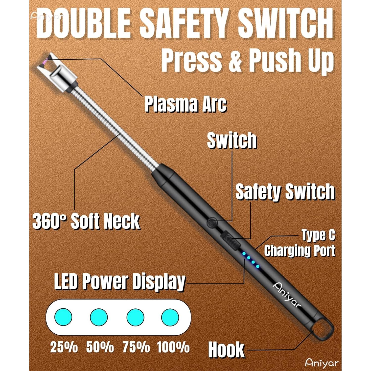 Paquete de 3 Encendedores Eléctricos Recargables USB Aniyar