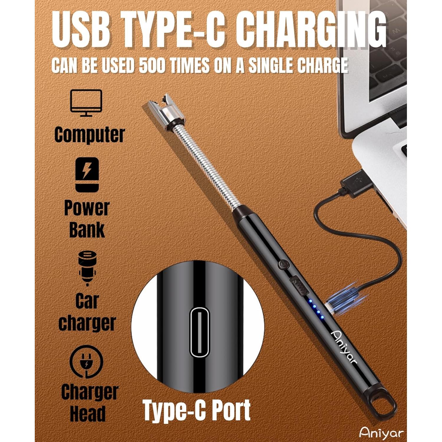 Paquete de 3 Encendedores Eléctricos Recargables USB Aniyar