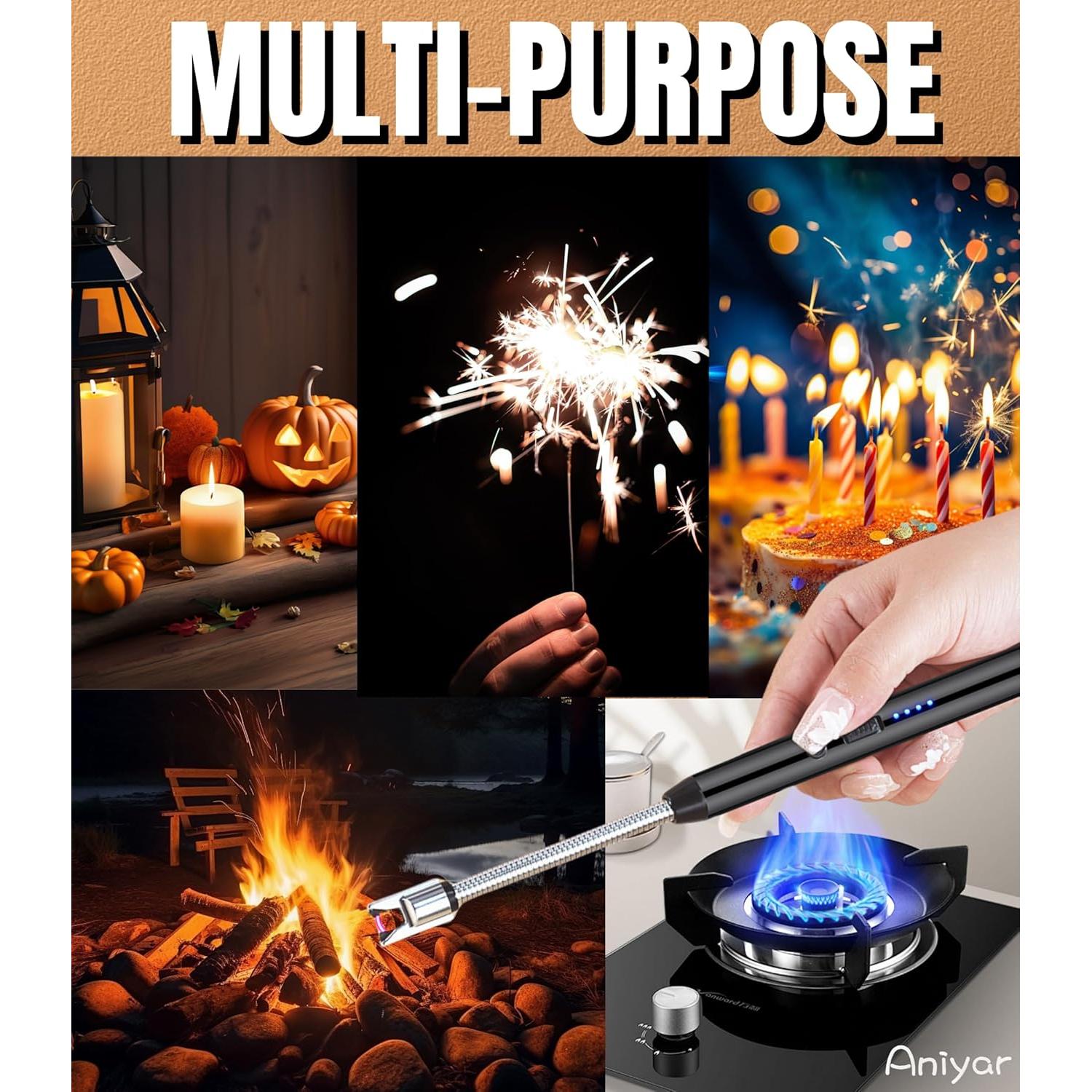 Paquete de 3 Encendedores Eléctricos Recargables USB Aniyar