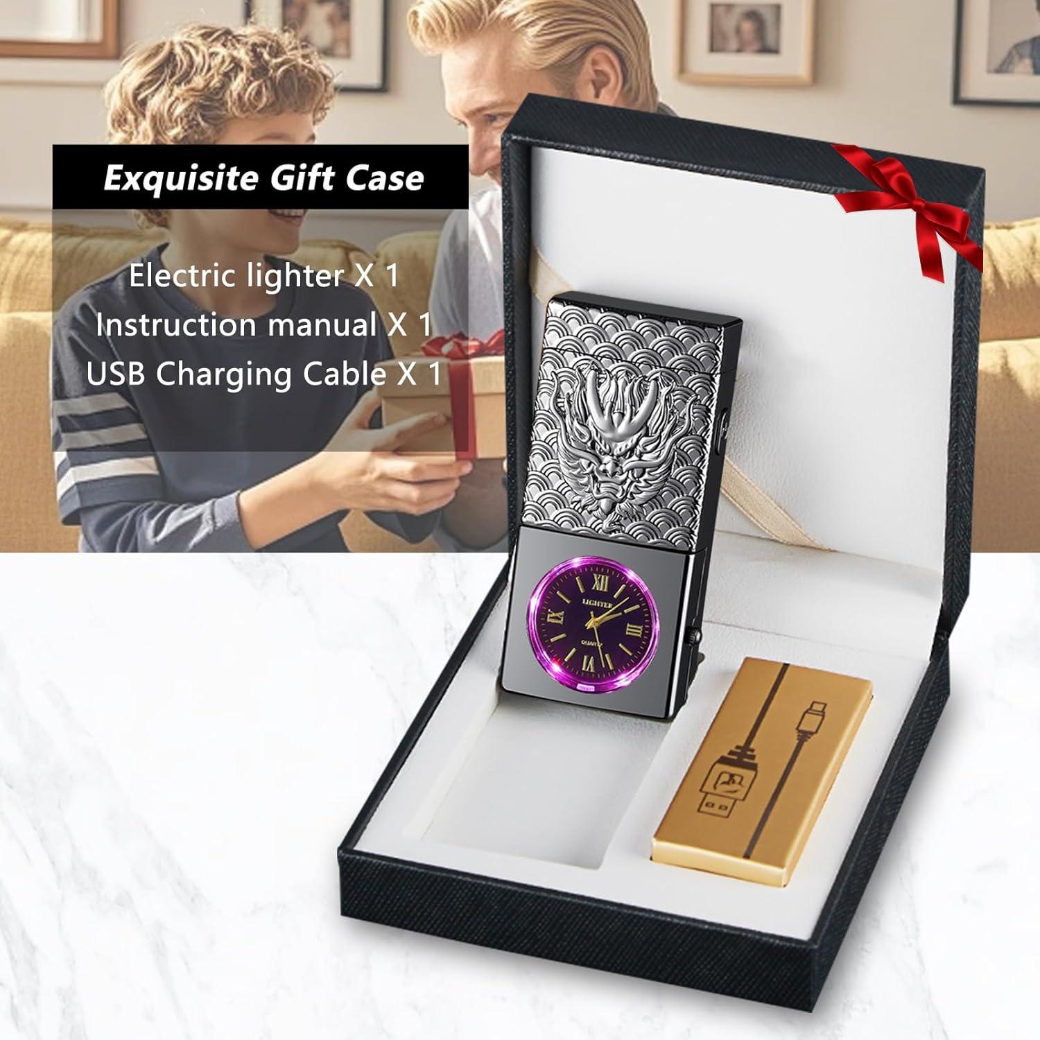 Encendedor Eléctrico Recargable USB COMANYI Dragón Negro