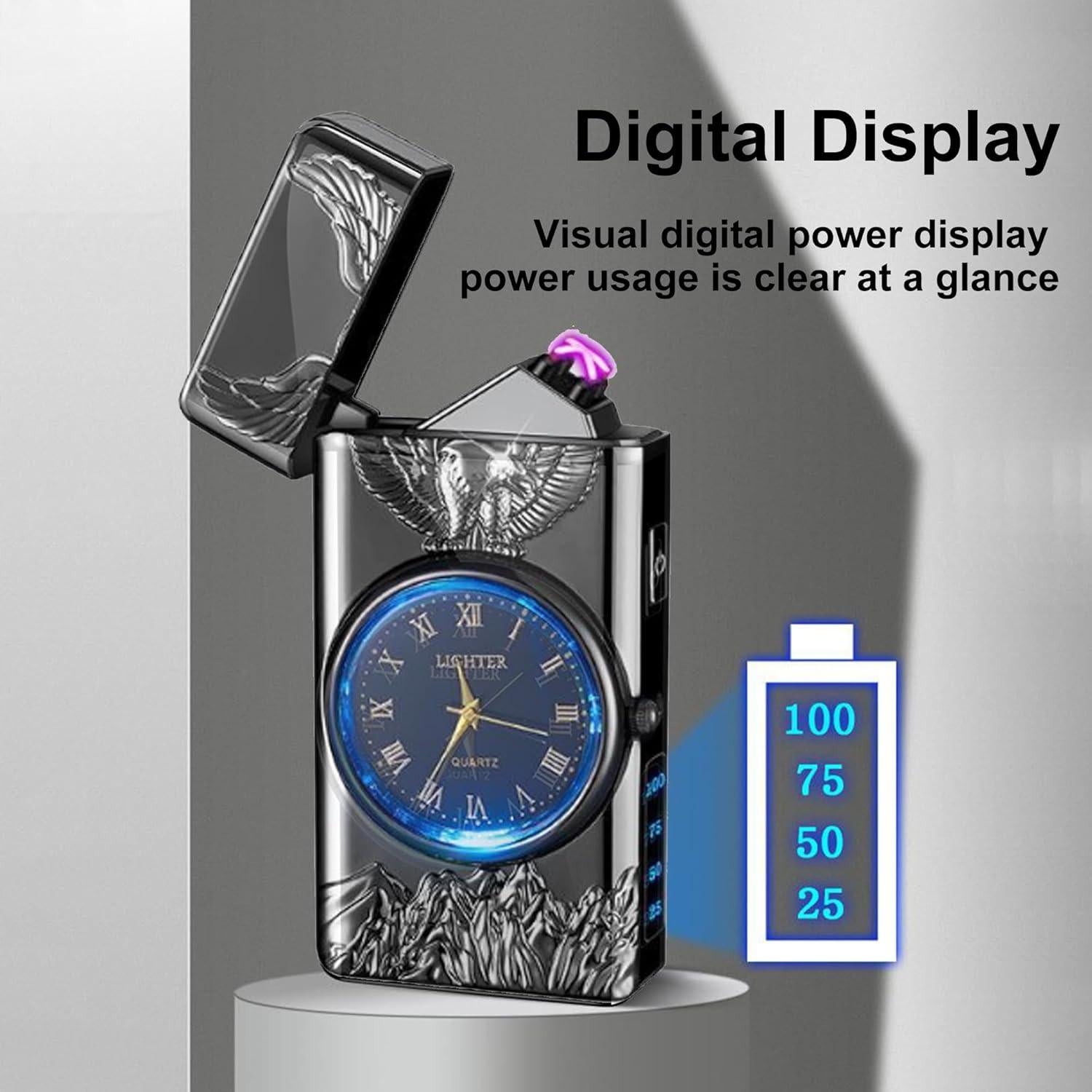 Encendedor Eléctrico Portátil TIKIUKI Doble Arco USB a Prueba de Viento