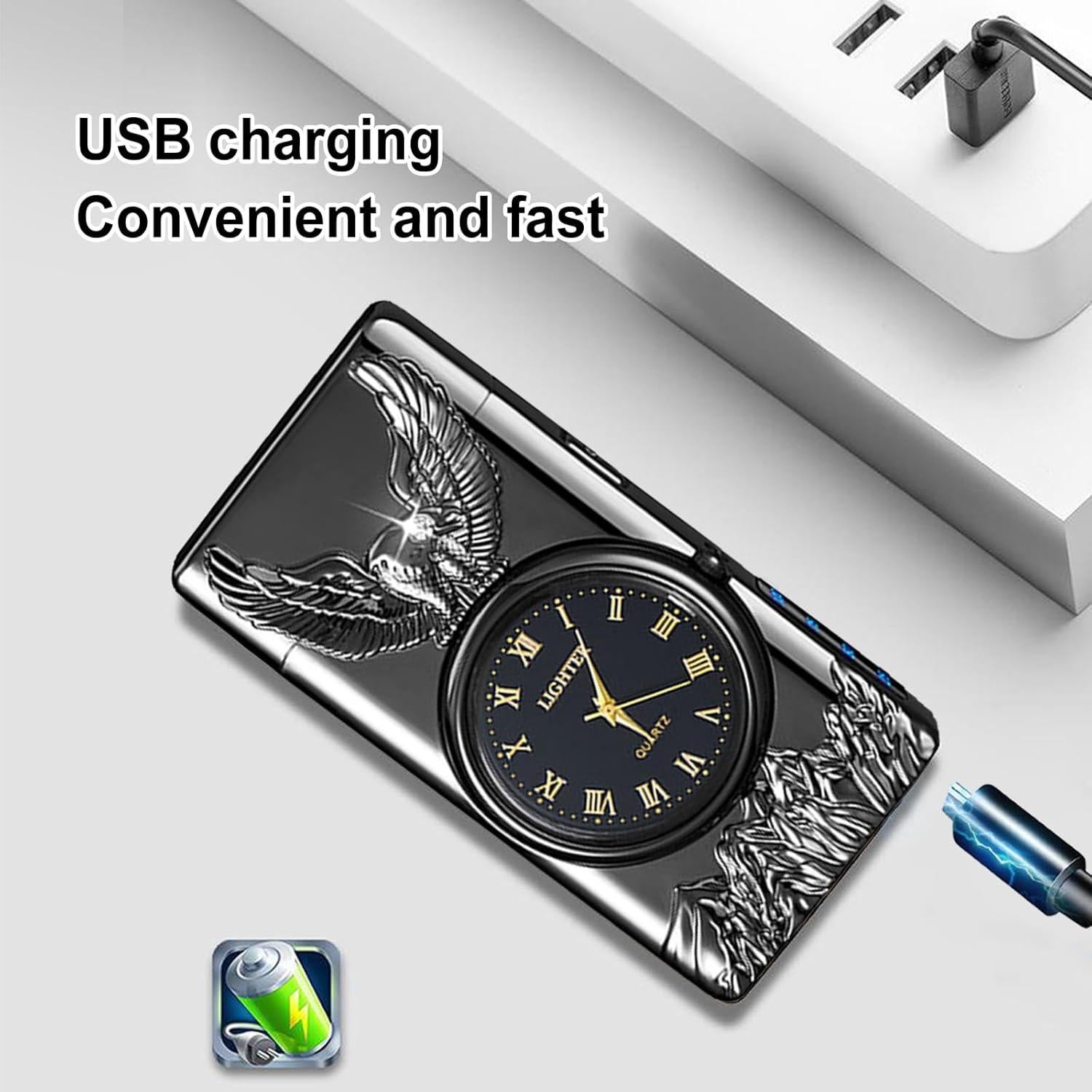 Encendedor Eléctrico Portátil TIKIUKI Doble Arco USB a Prueba de Viento