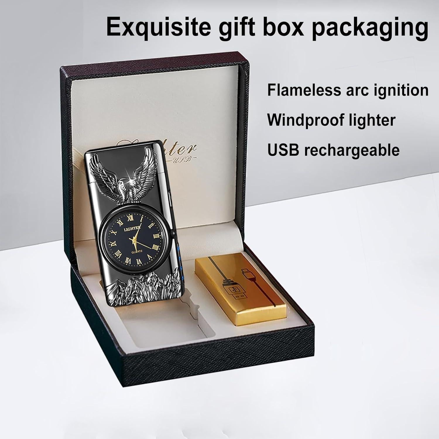 Encendedor Eléctrico Portátil TIKIUKI Doble Arco USB a Prueba de Viento