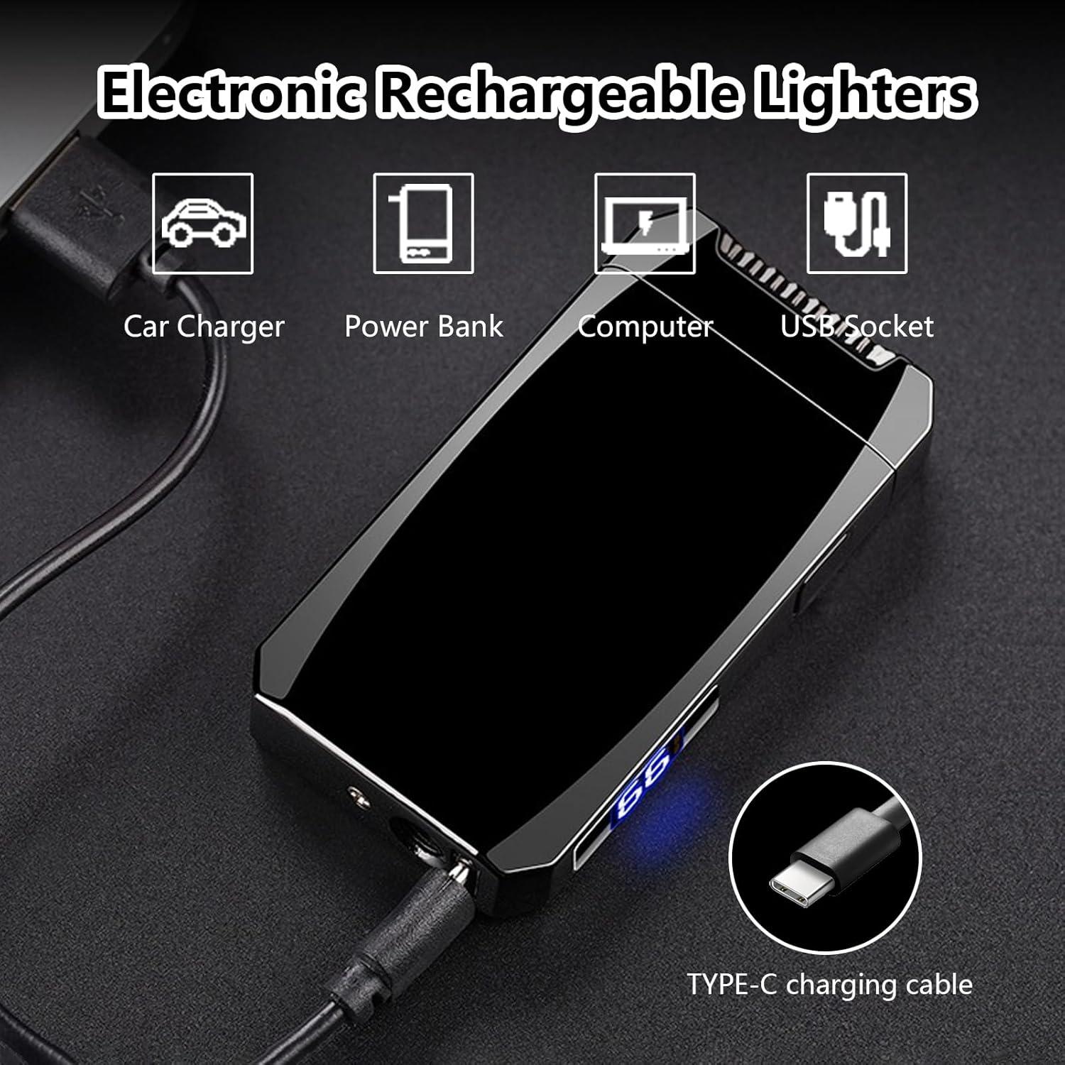 Encendedor Eléctrico Recargable YOZWOO USB C Doble Arco Plasma