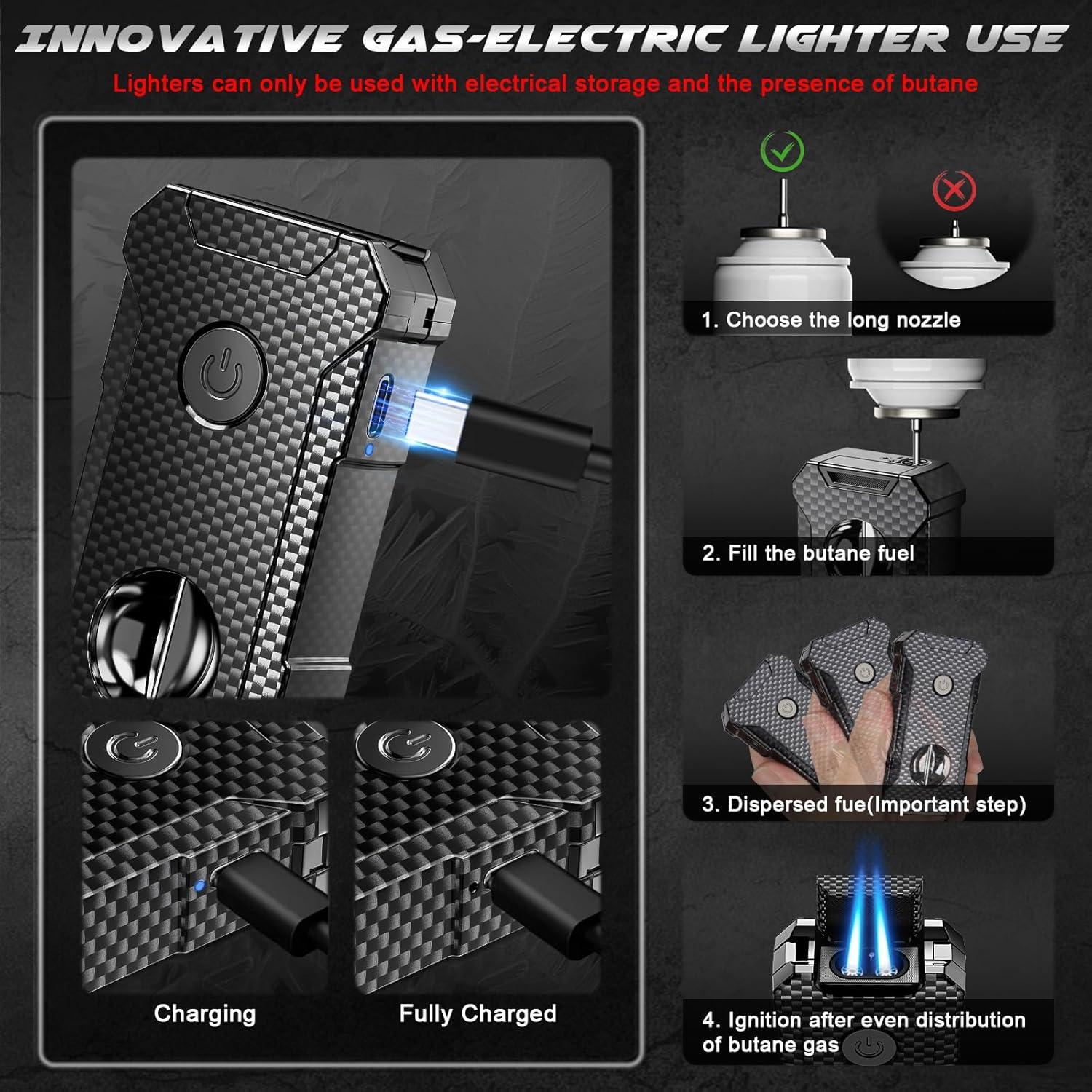 Encendedor 5-en-1 Moniup de Butano con Cortador y Soporte