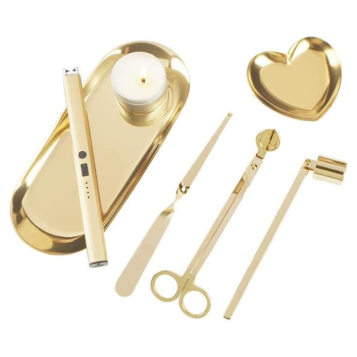 Kit de Cuidado de Velas 6 en 1 Emime - Cortador, Encendedor y Apagavelas