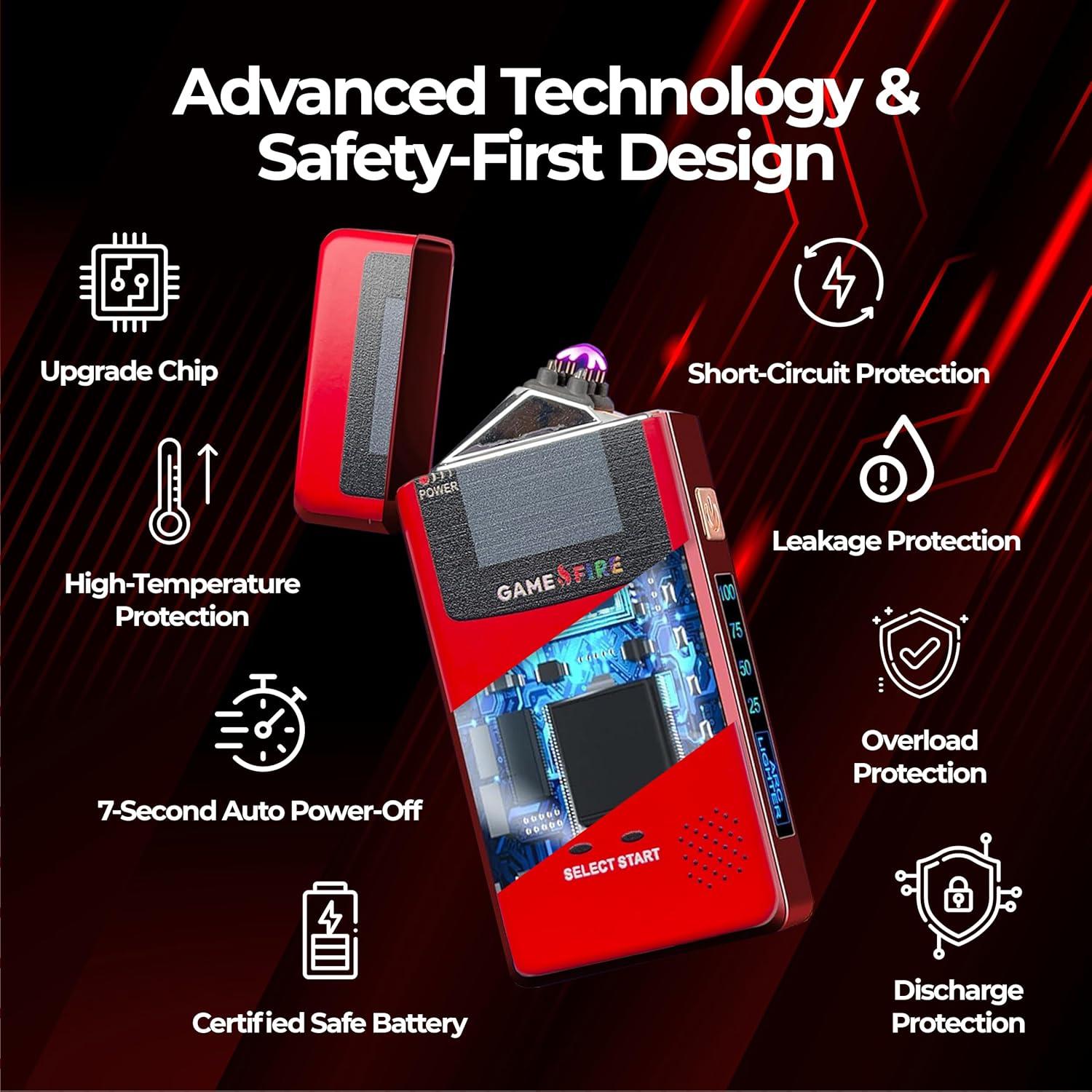 Encendedor de Plasma Portátil GameFire - Recargable USB - Gamer Retro