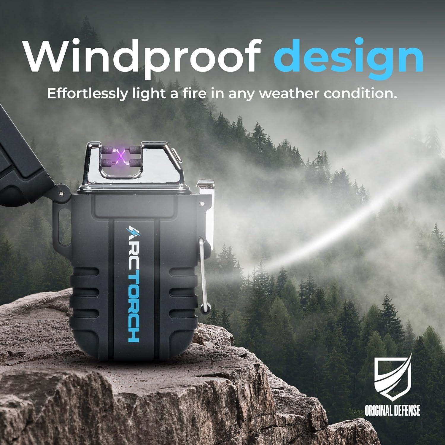 Encendedor Eléctrico ArcTorch Defensa Original Recargable Negro