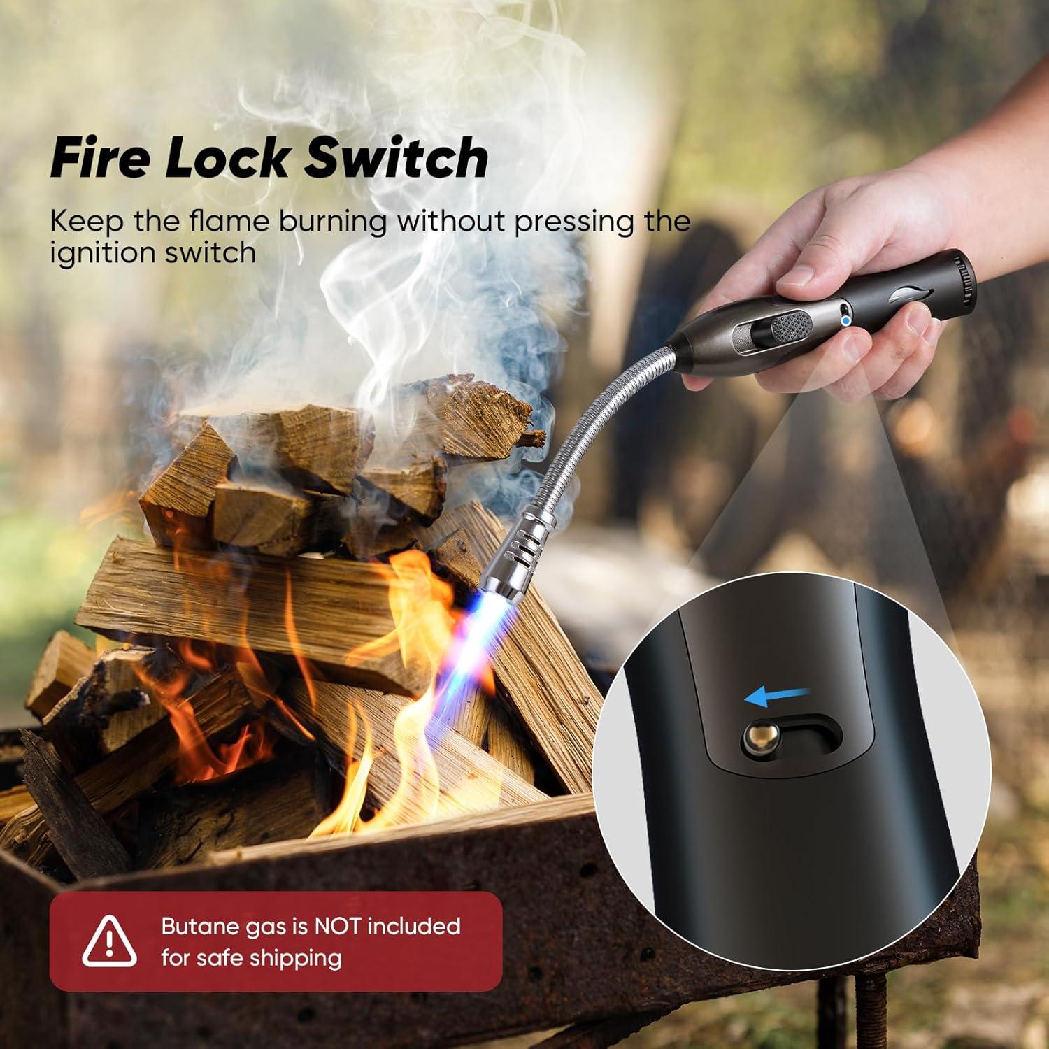 Encendedor de Butano Largo YZLighter Recargable a Prueba de Viento