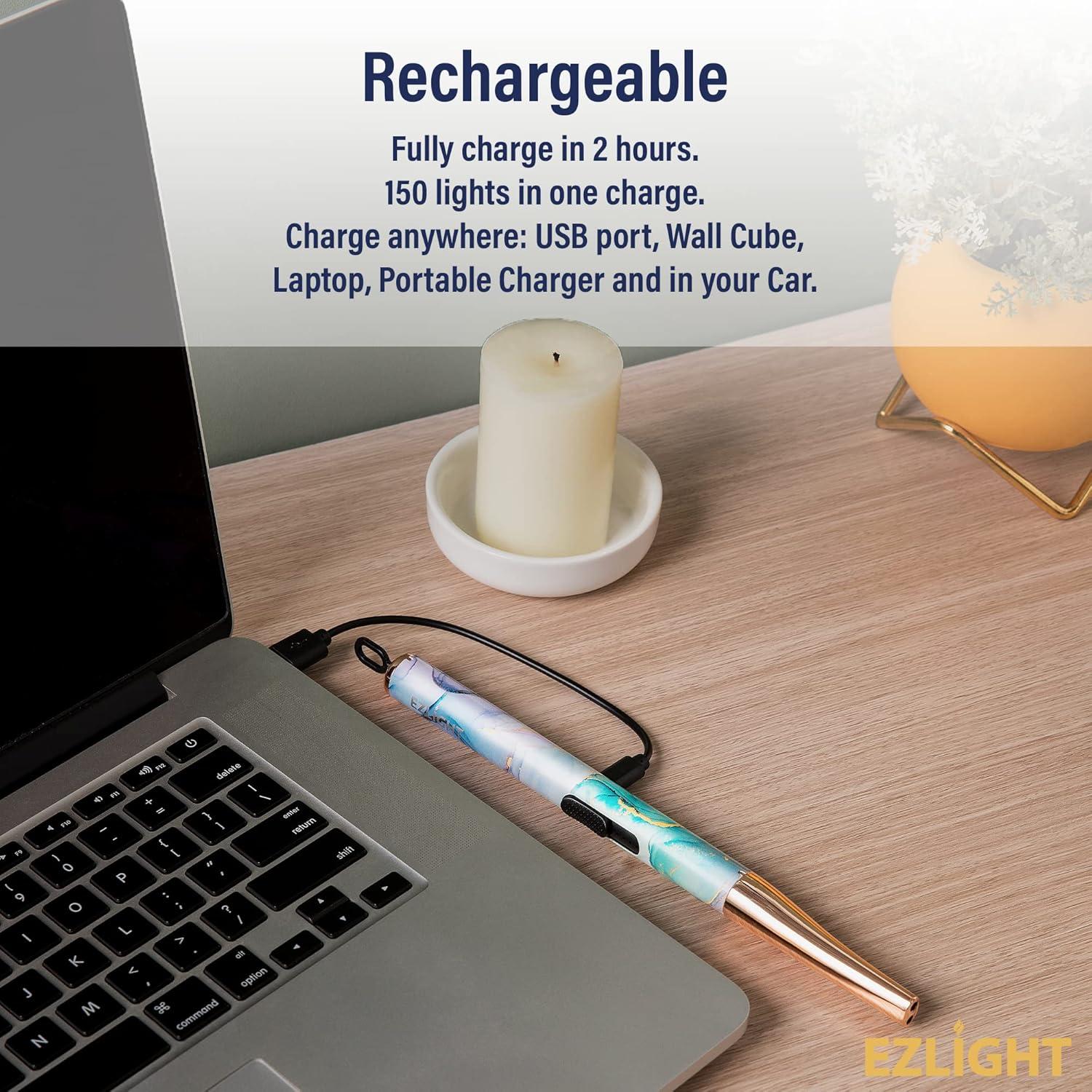 Encendedor Eléctrico USB Recargable EZLight Mármol Azul
