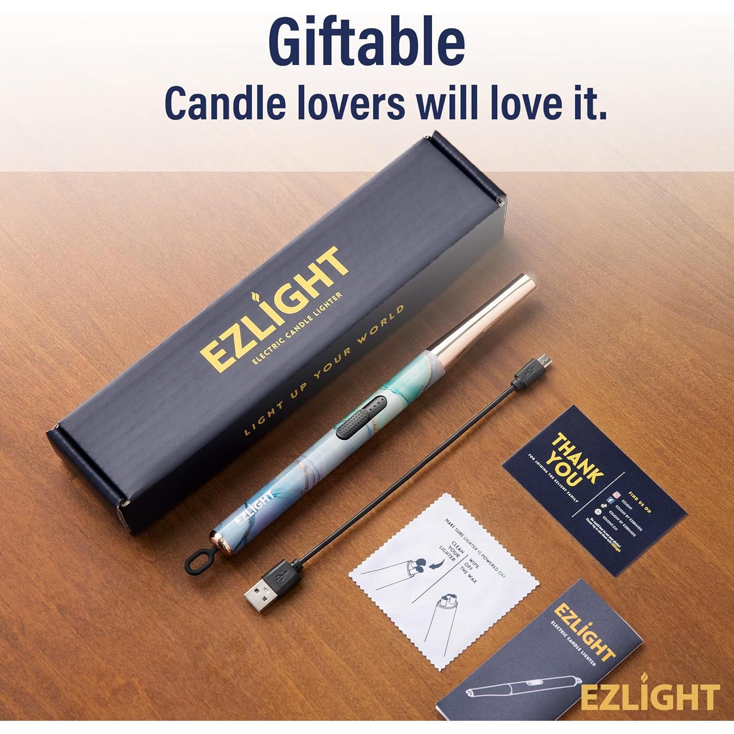 Encendedor Eléctrico USB Recargable EZLight Mármol Azul