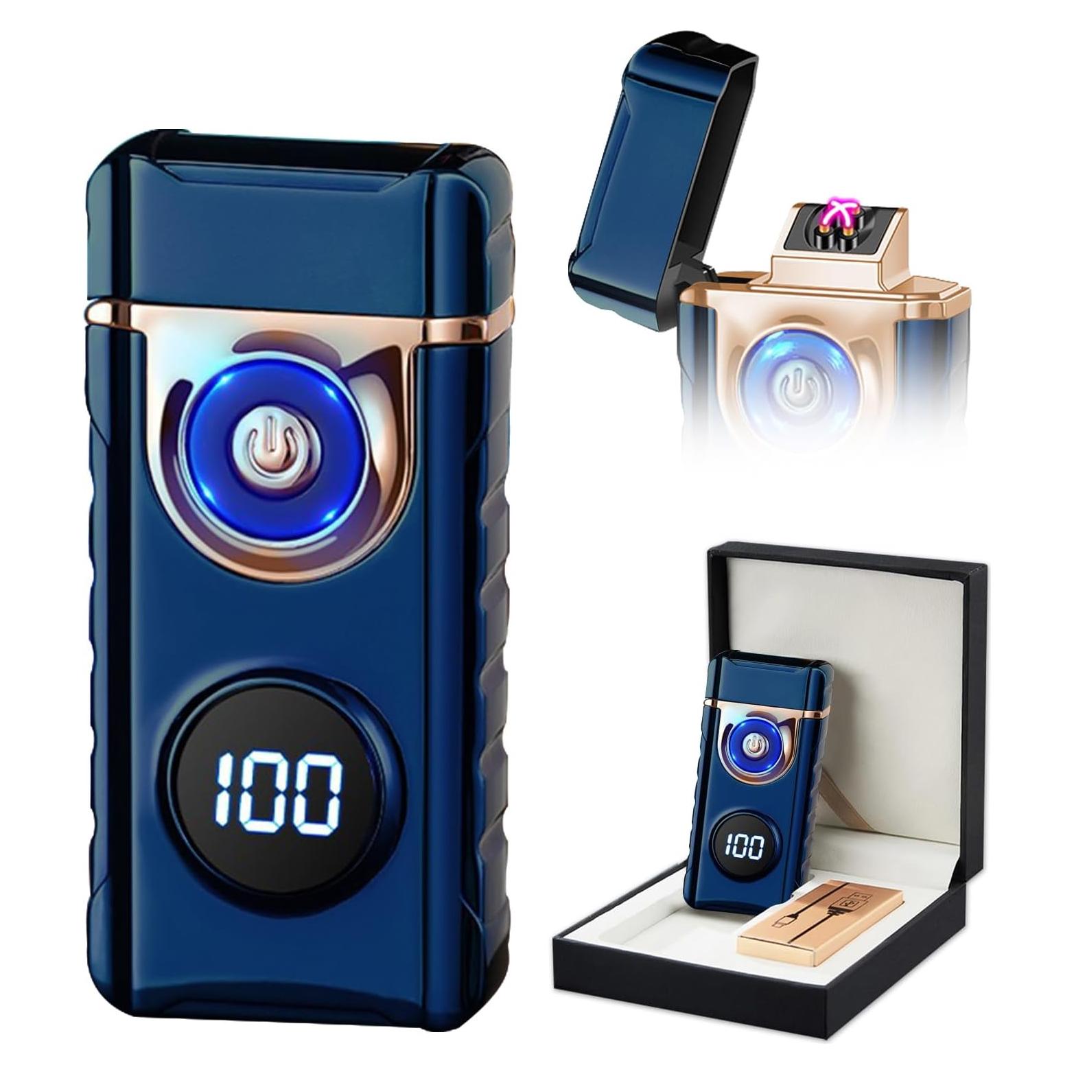 Encendedor Plasma SKRFIRE Recargable Antiviento LED Azul