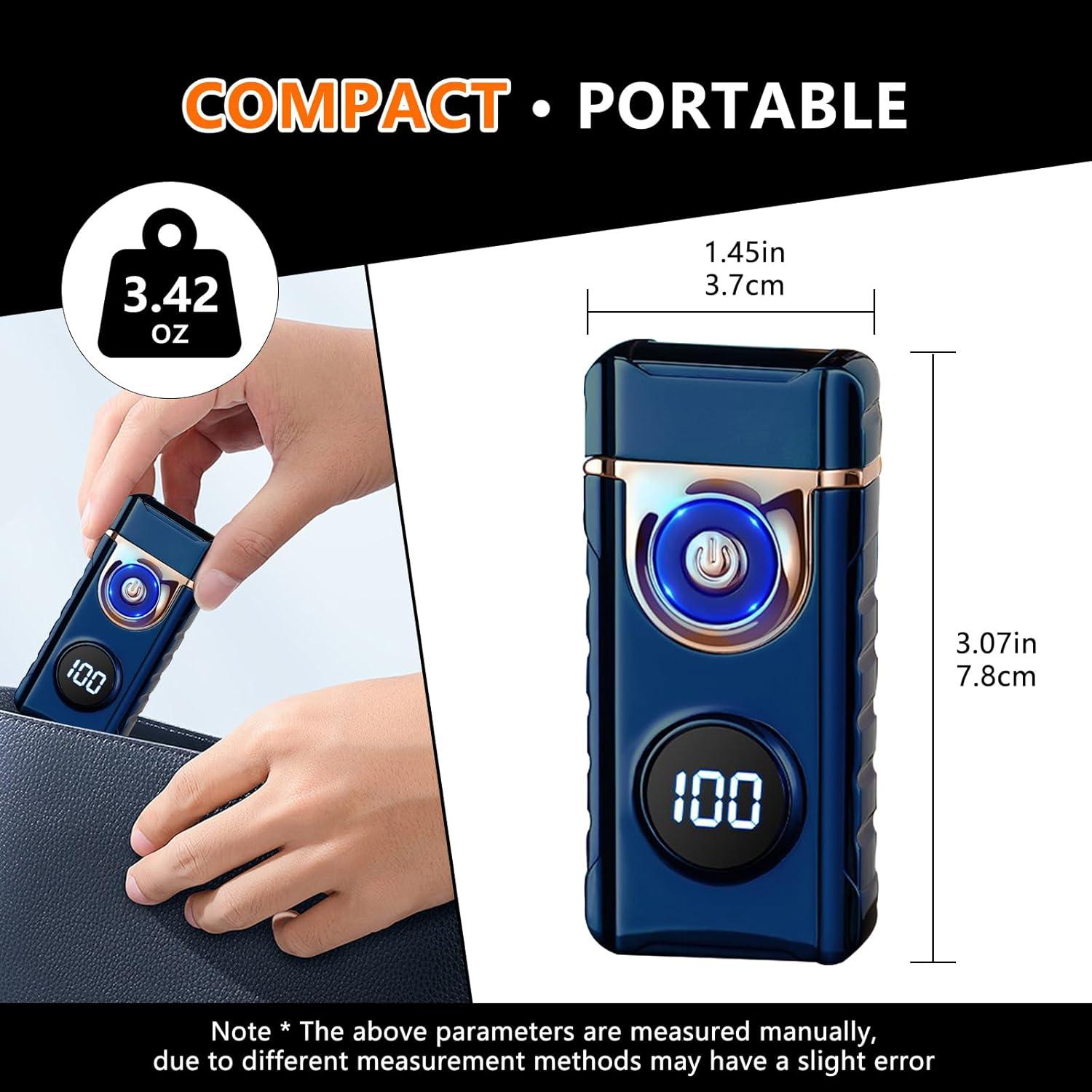 Encendedor Plasma SKRFIRE Recargable Antiviento LED Azul