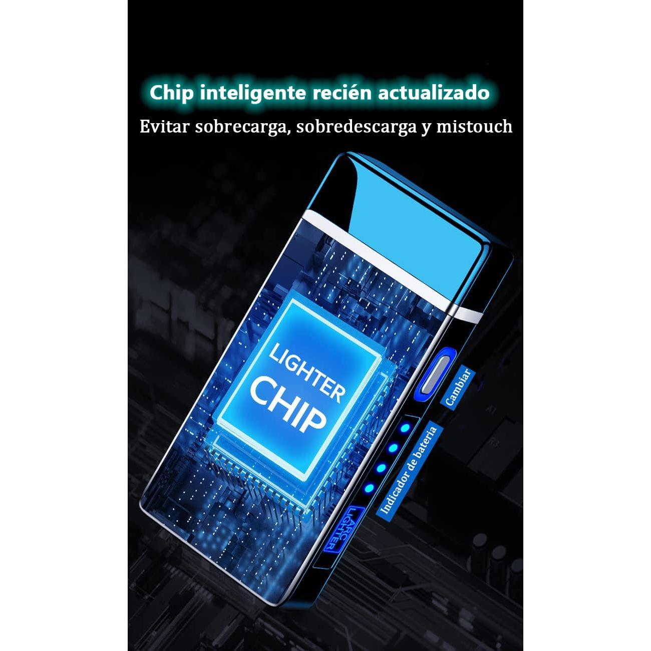 Encendedor Eléctrico SKRFIRE Doble Arco Recargable USB Azul