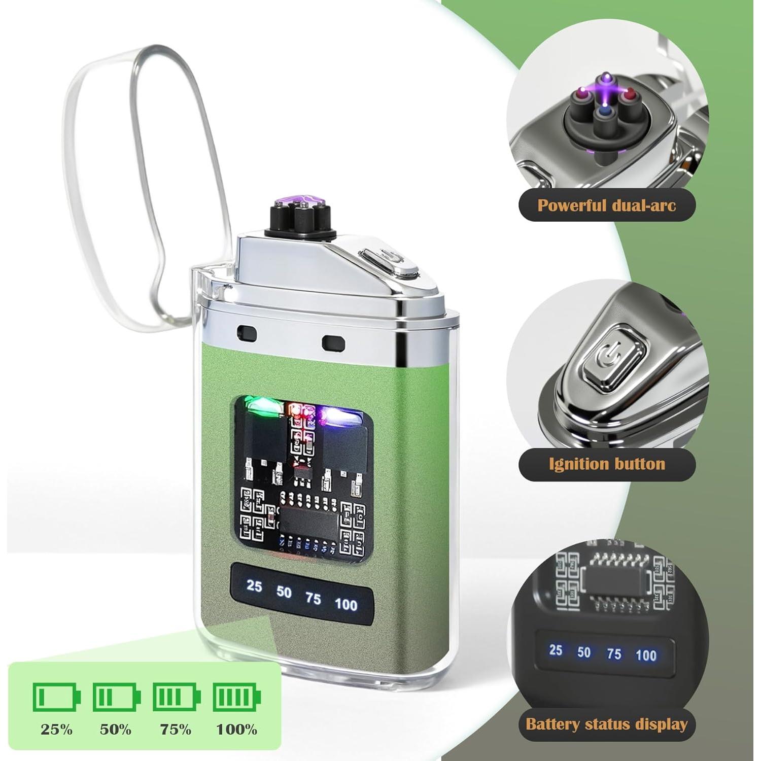 2 Encendedores Eléctricos Recargables USB BAJISA a Prueba de Viento