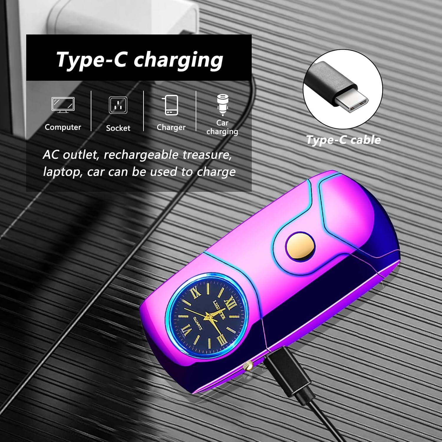 Encendedor Eléctrico Recargable USB C Comanyi Doble Arco Plasma