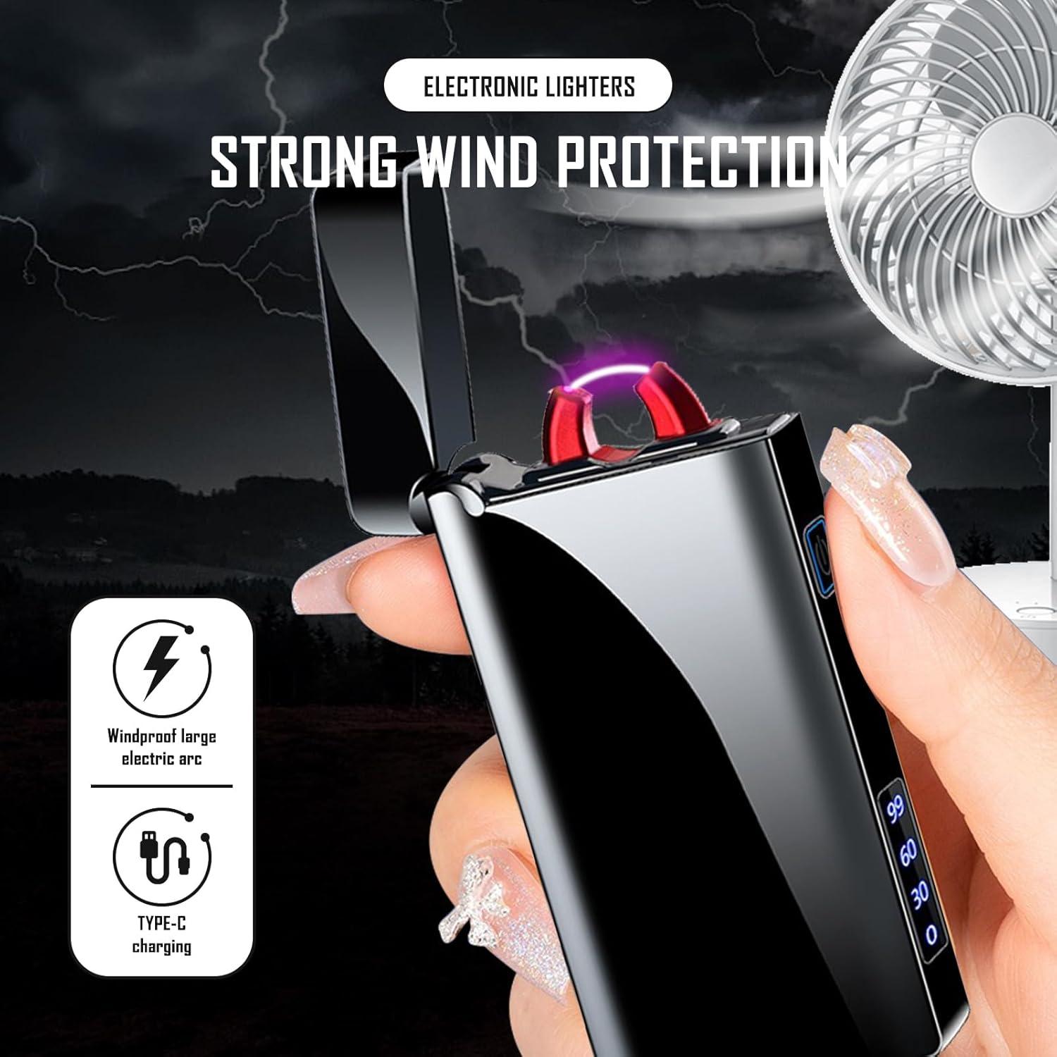 Encendedor Eléctrico Recargable SKRFIRE Negro - Plasma a Prueba de Viento