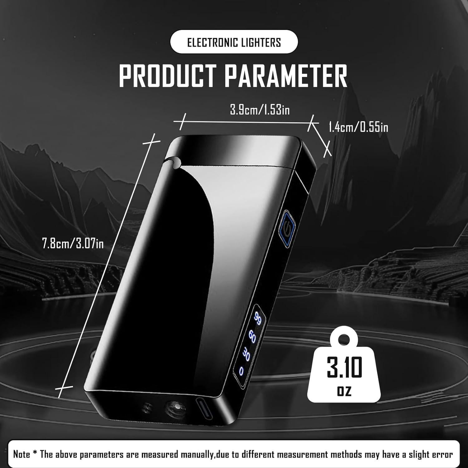 Encendedor Eléctrico Recargable SKRFIRE Negro - Plasma a Prueba de Viento