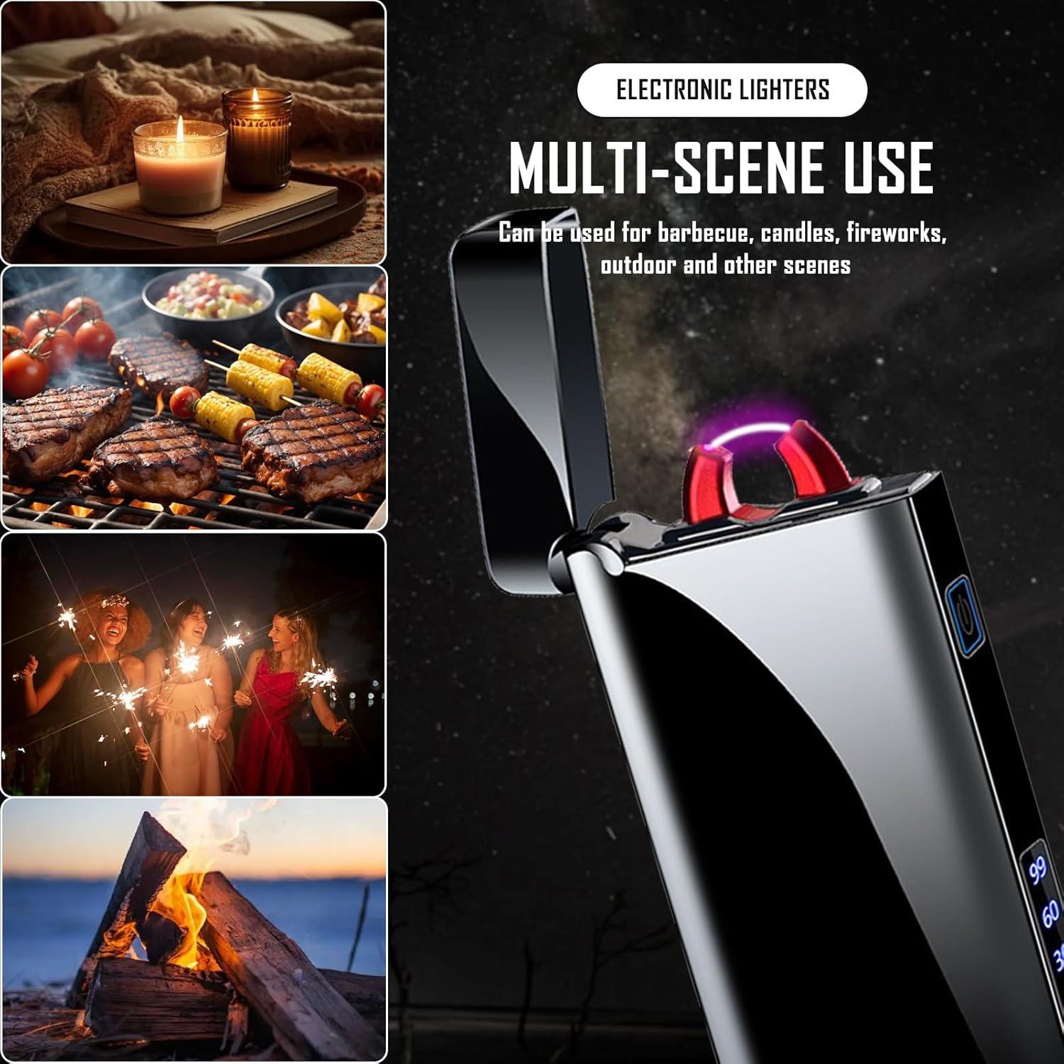 Encendedor Eléctrico Recargable SKRFIRE Negro - Plasma a Prueba de Viento