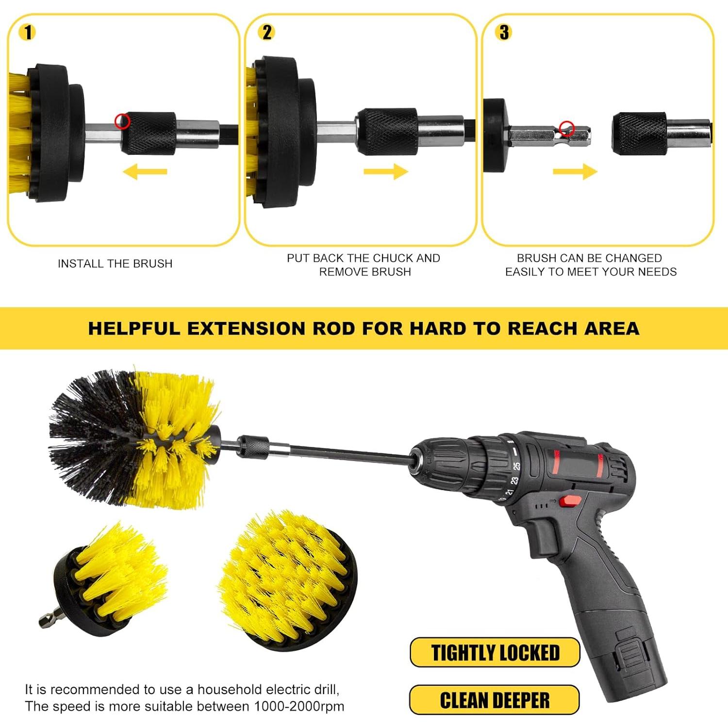 Kit de Accesorios de Cepillo para Taladro OYGLYG 4 Piezas