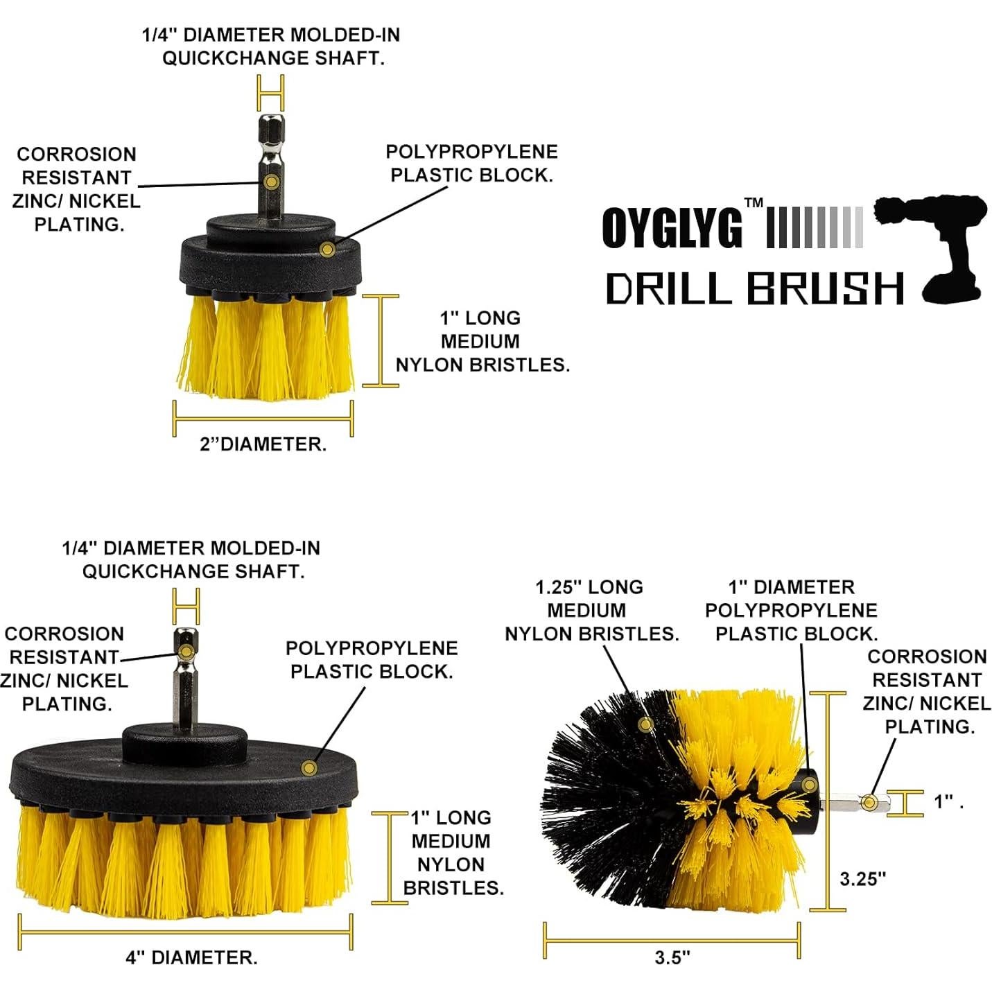 Kit de Accesorios de Cepillo para Taladro OYGLYG 4 Piezas