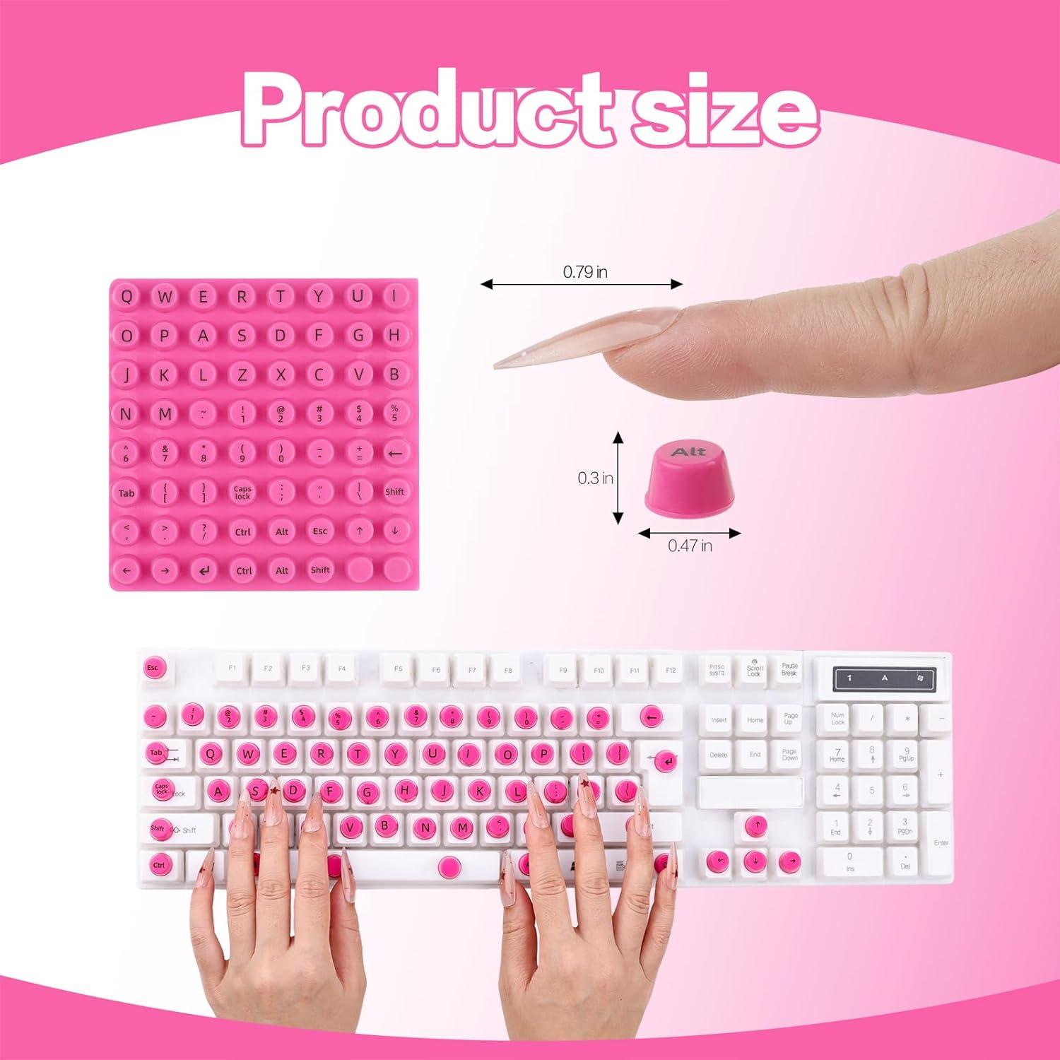 Calcomanías Elevadas para Teclado UniEasy Rosa 64 Piezas