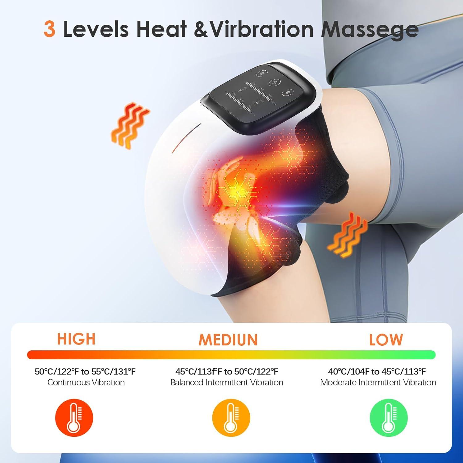 Masajeador de Rodilla Inalámbrico Pokytcox con Calor y Vibración