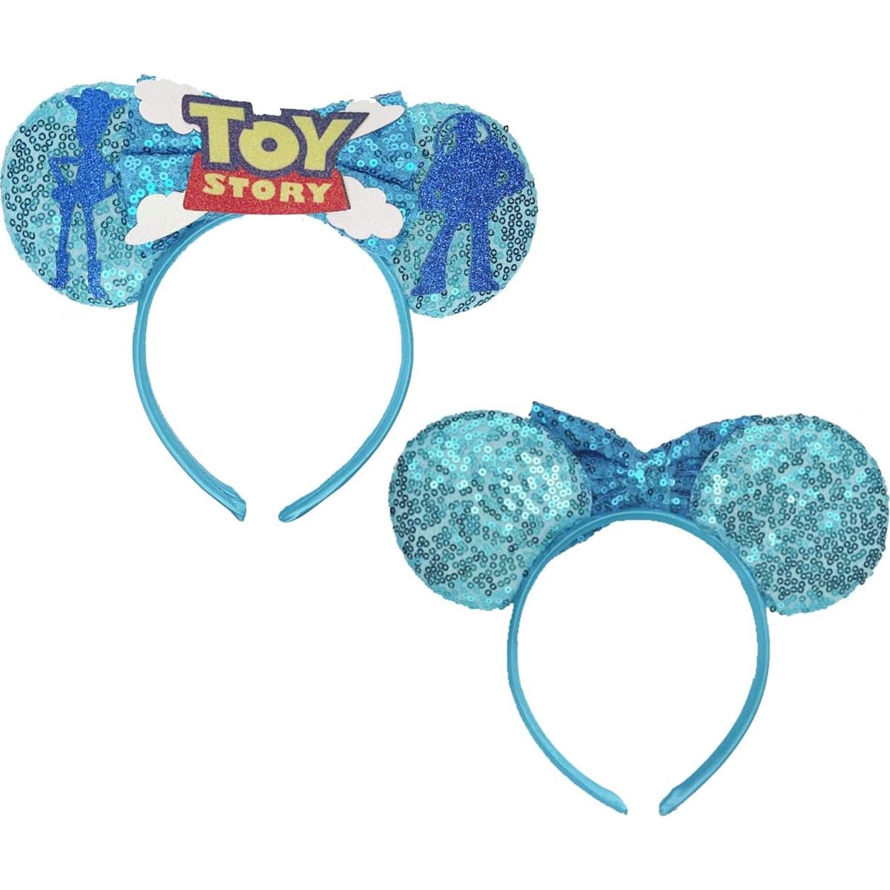 Diadema de Orejas de Ratón Atvscay con Lentejuelas Azul