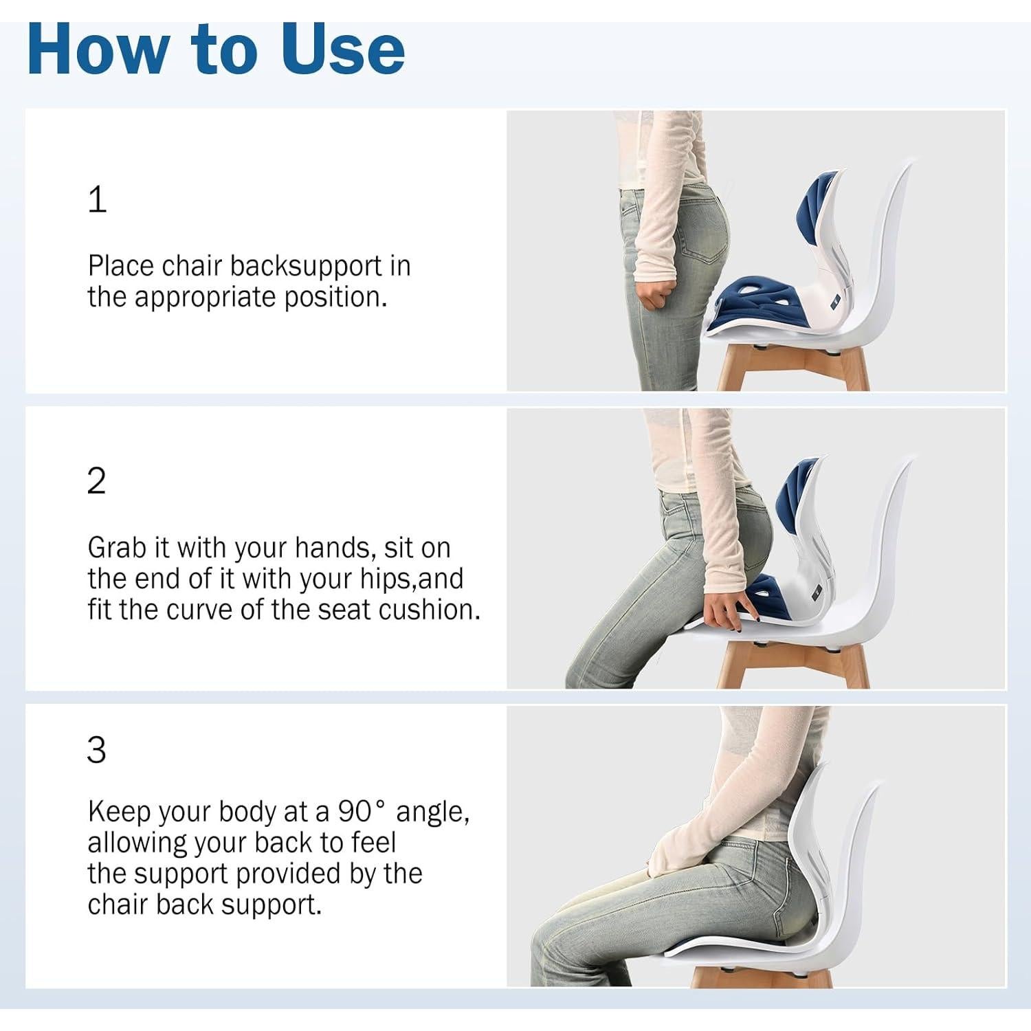 Soporte Ergonómico para Espalda Baja Hlthair YTCGL-01 Azul