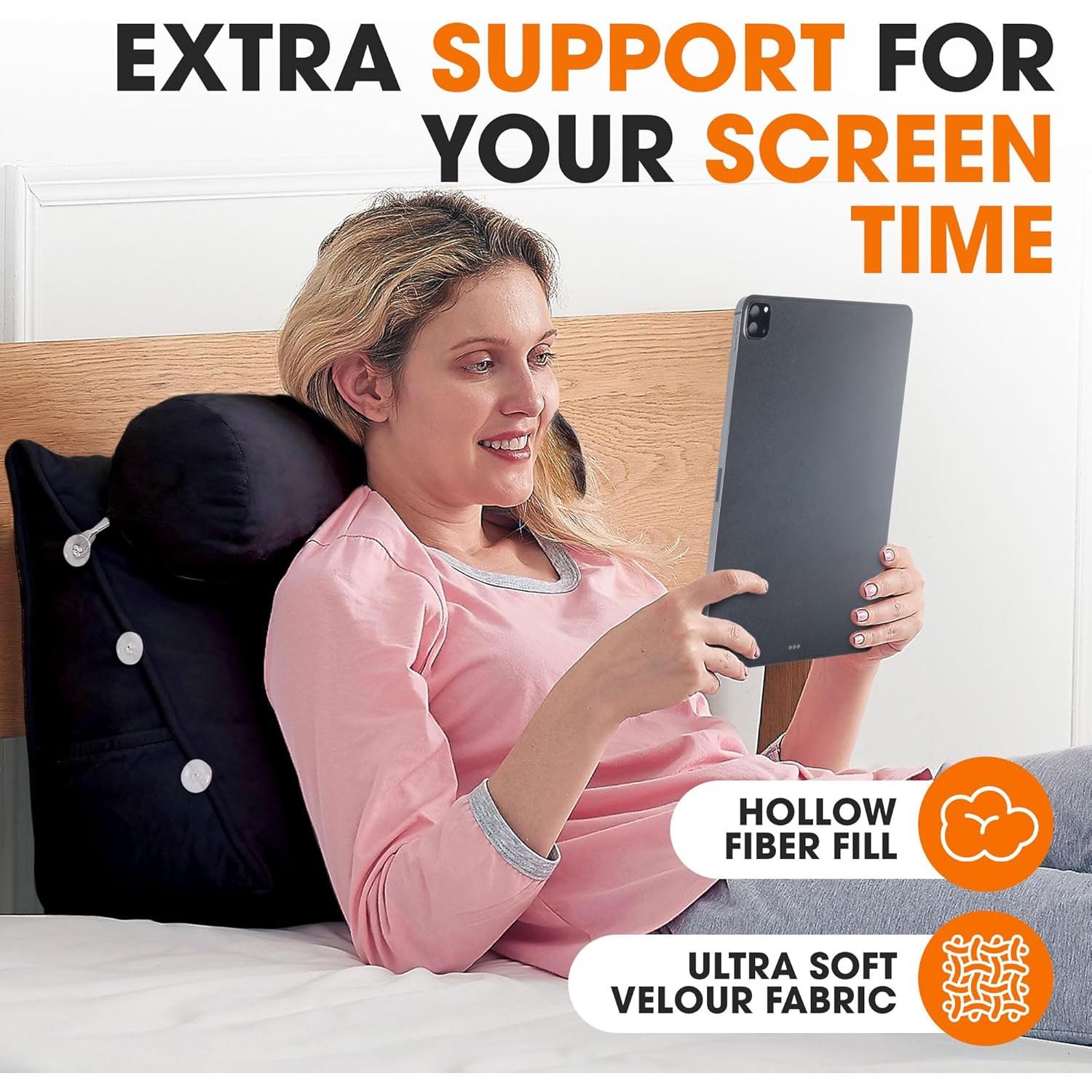 Cojín de Lectura Cheer Collection Ajustable en Cuña Negro