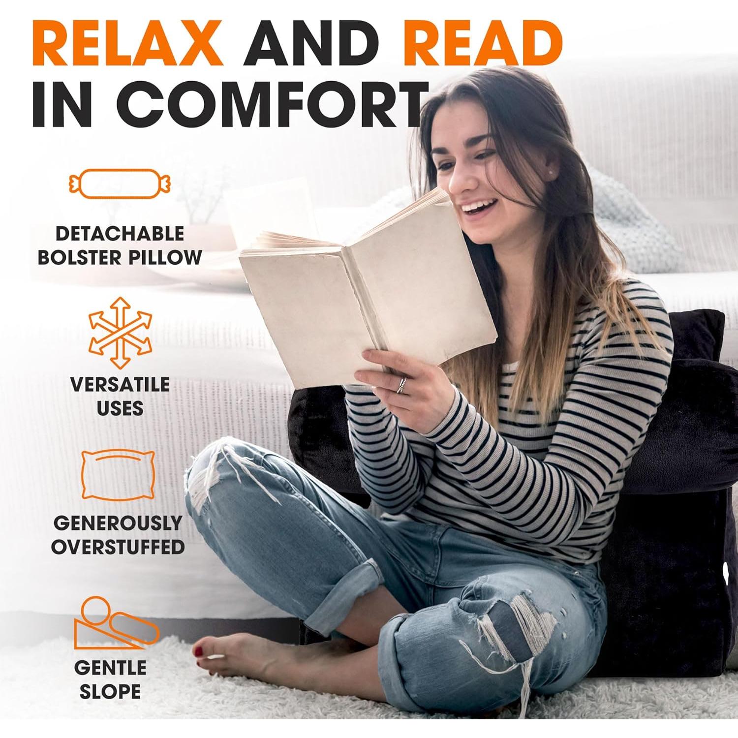 Cojín de Lectura Cheer Collection Ajustable en Cuña Negro