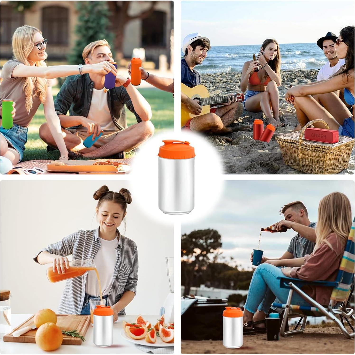 Cubiertas de Latas de Soda YONHTUTU 12 PCS Silicona Reutilizables